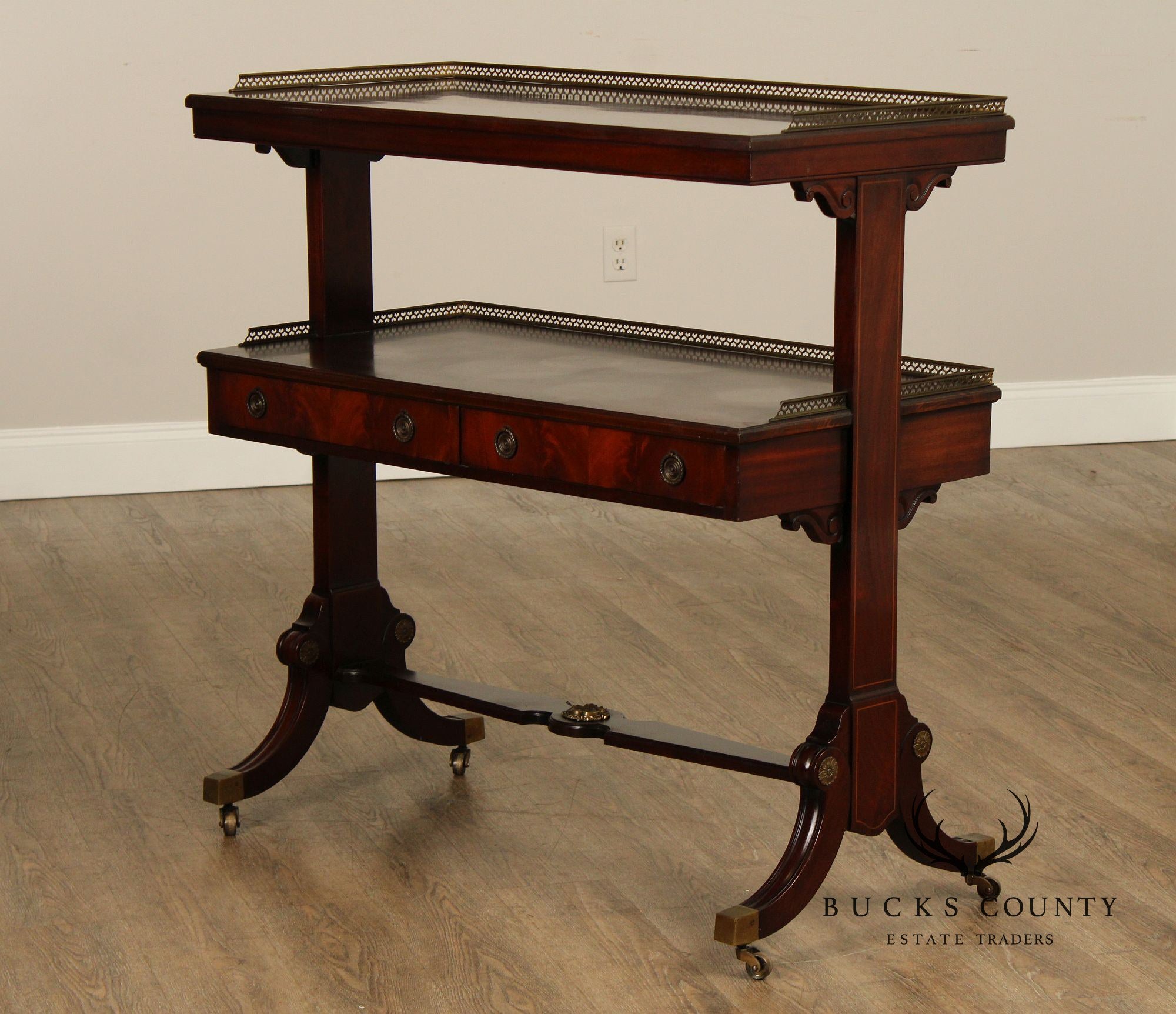 Regency Style Mahogany Two Tiered Serving Table