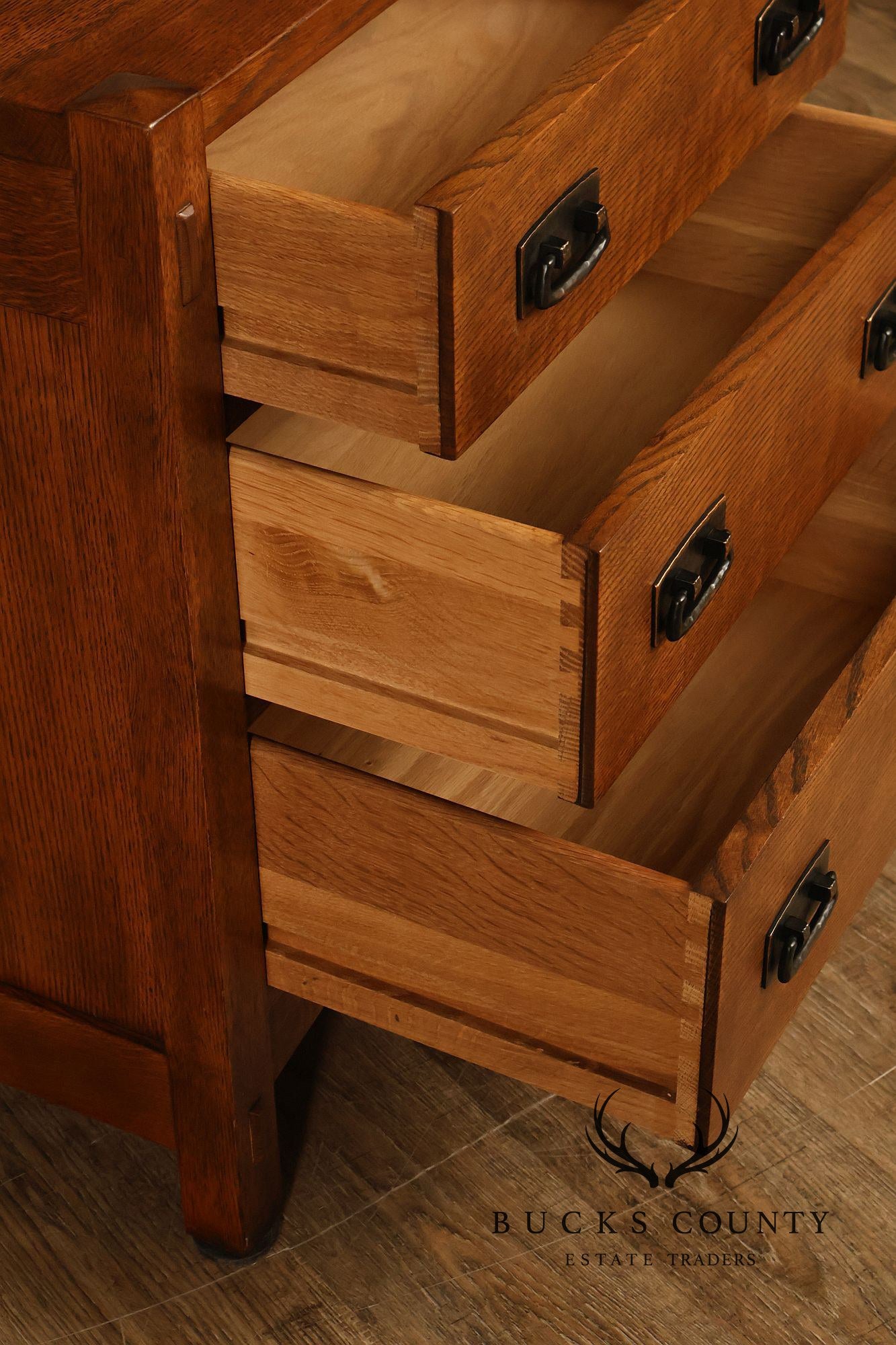 Stickley Mission Collection Pair Of Oak Chest Nightstands
