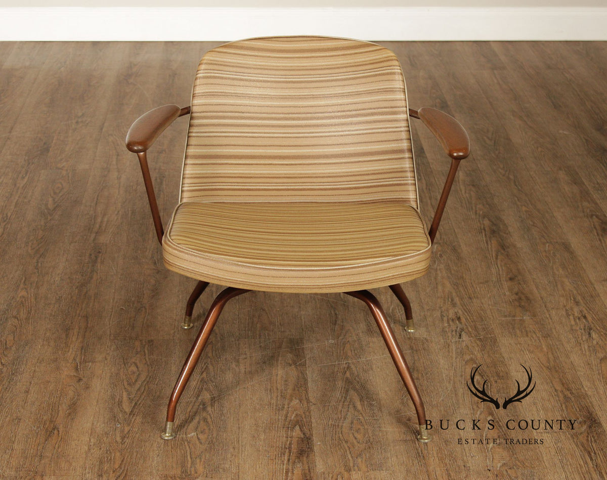 Viko Furniture Co. By Baumritter Corp Mid Century Modern Upholstered Swivel Armchair