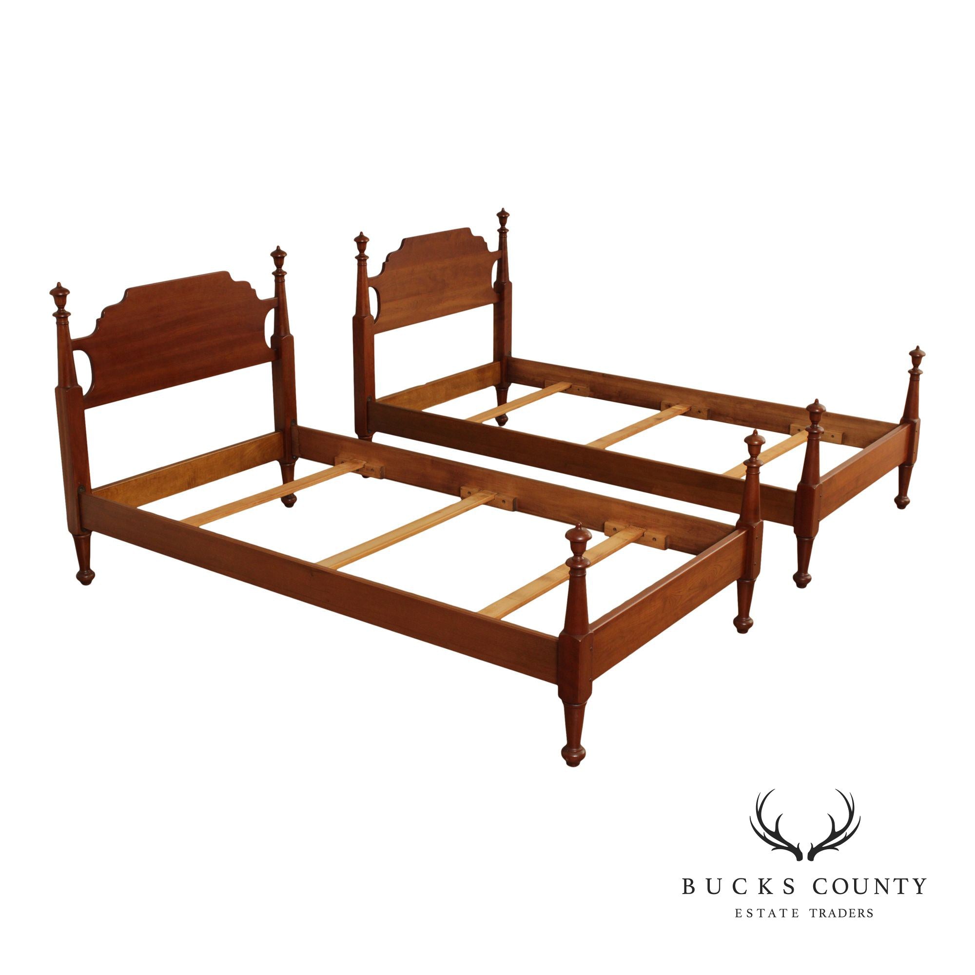 Stickley Cherry Valley Pair of Twin Poster Beds