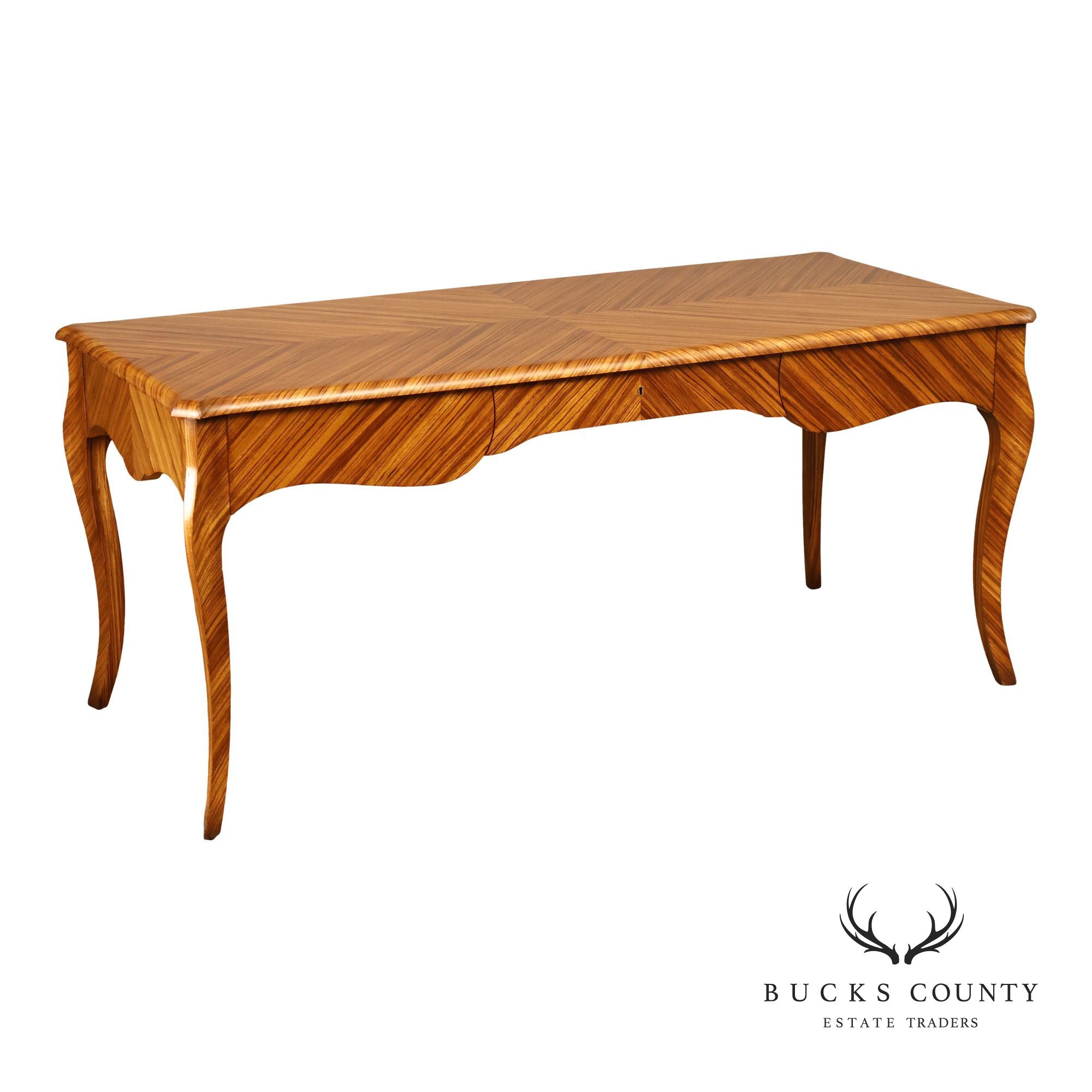 William Switzer Louis XV Zebrawood Bureau Plat Writing Desk