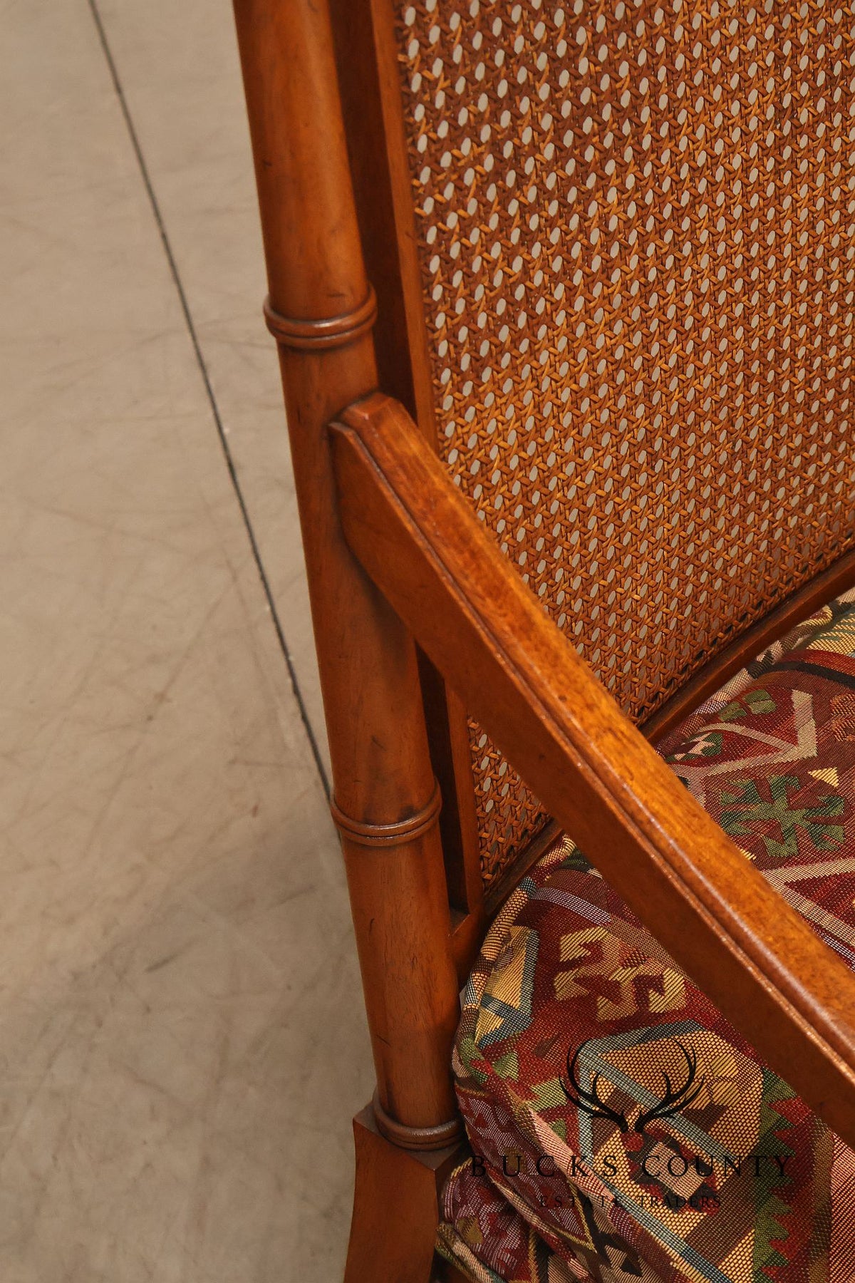 Mid Century Set of Four Cane Back Armchairs