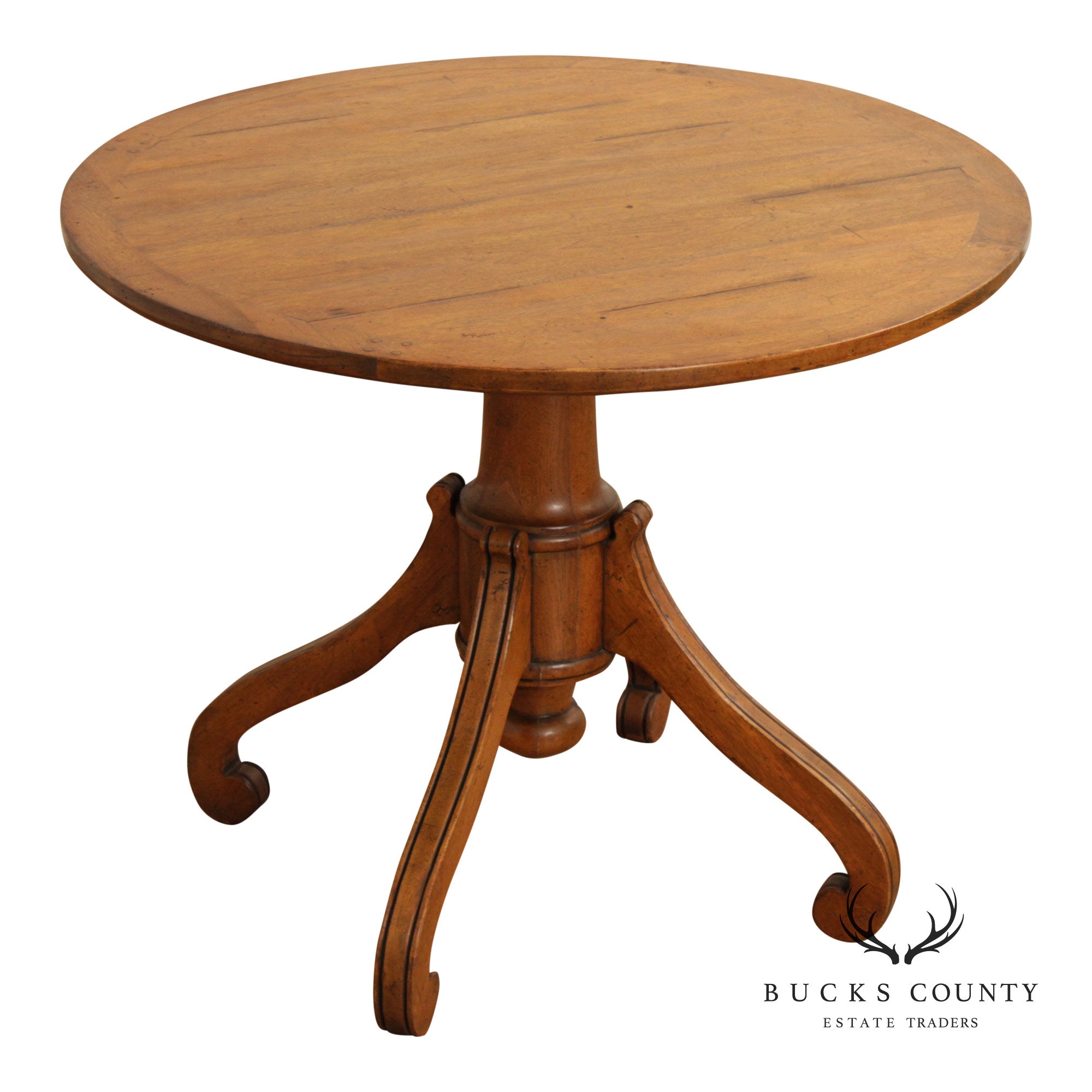 Bausman & Co. Italian Regency Style Walnut Pedestal Center Table