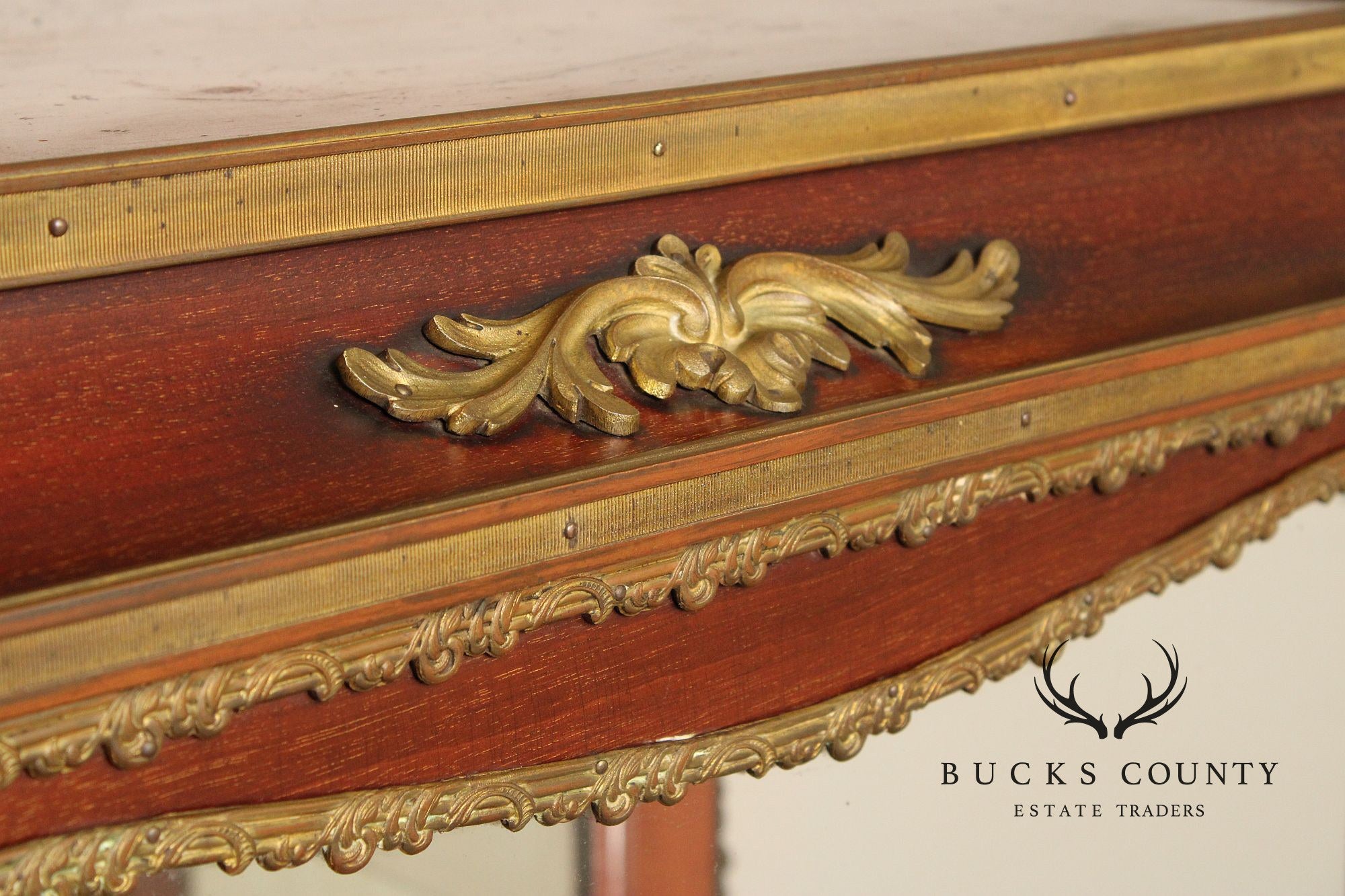 French Louis XV Style Inlaid and Bronze Ormolu Vitrine Cabinet