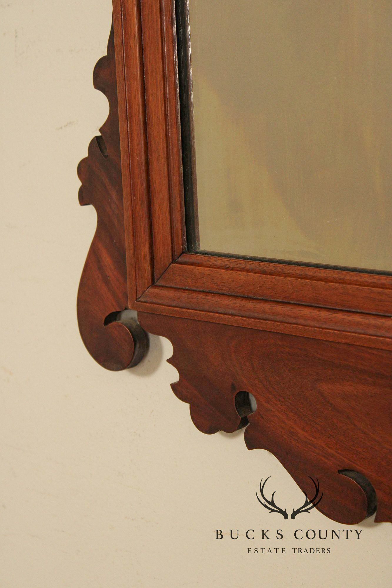 Chippendale Style Custom Quality Mahogany Wall Mirror
