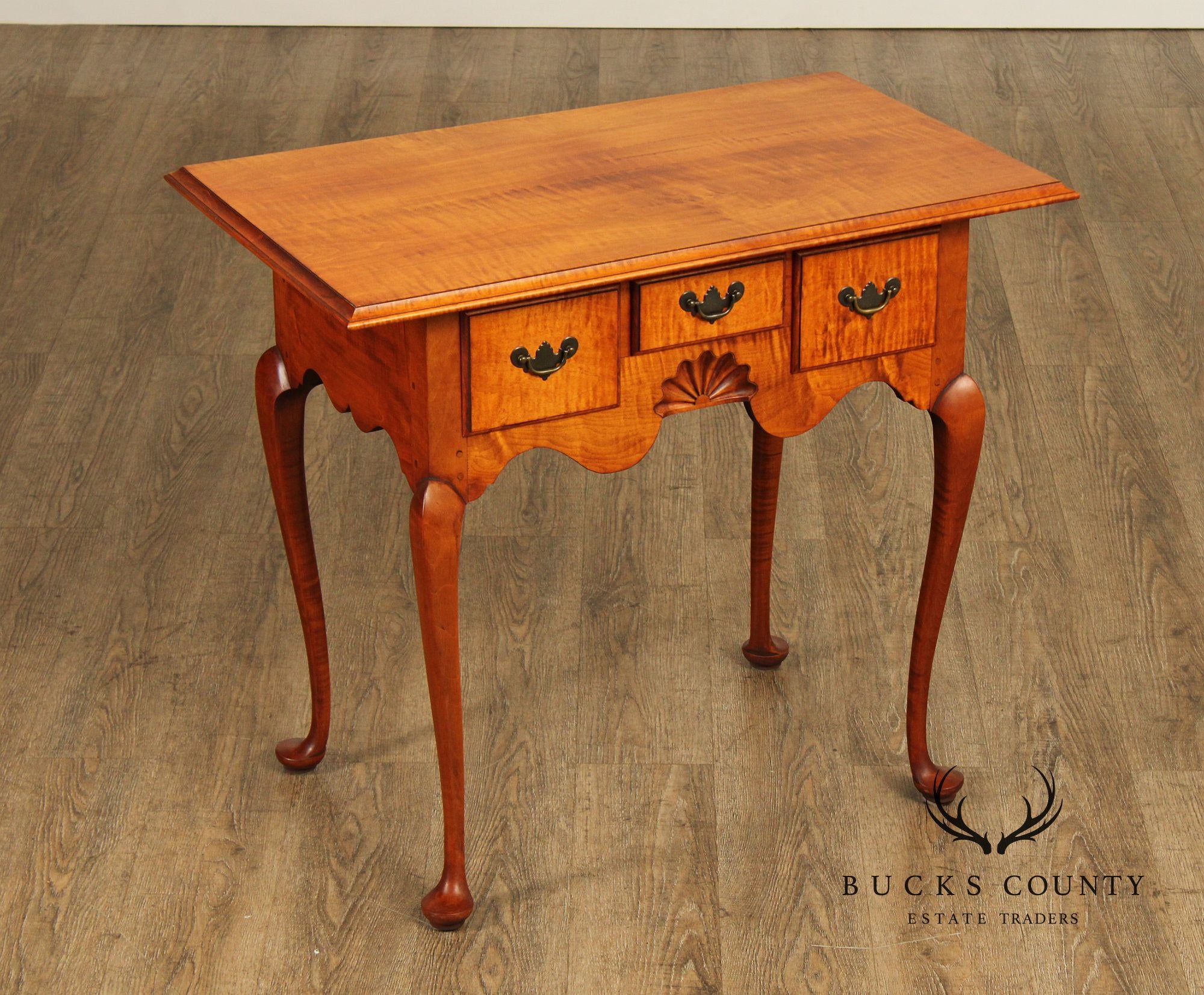 Eldred Wheeler Queen Anne Style Tiger Maple Lowboy