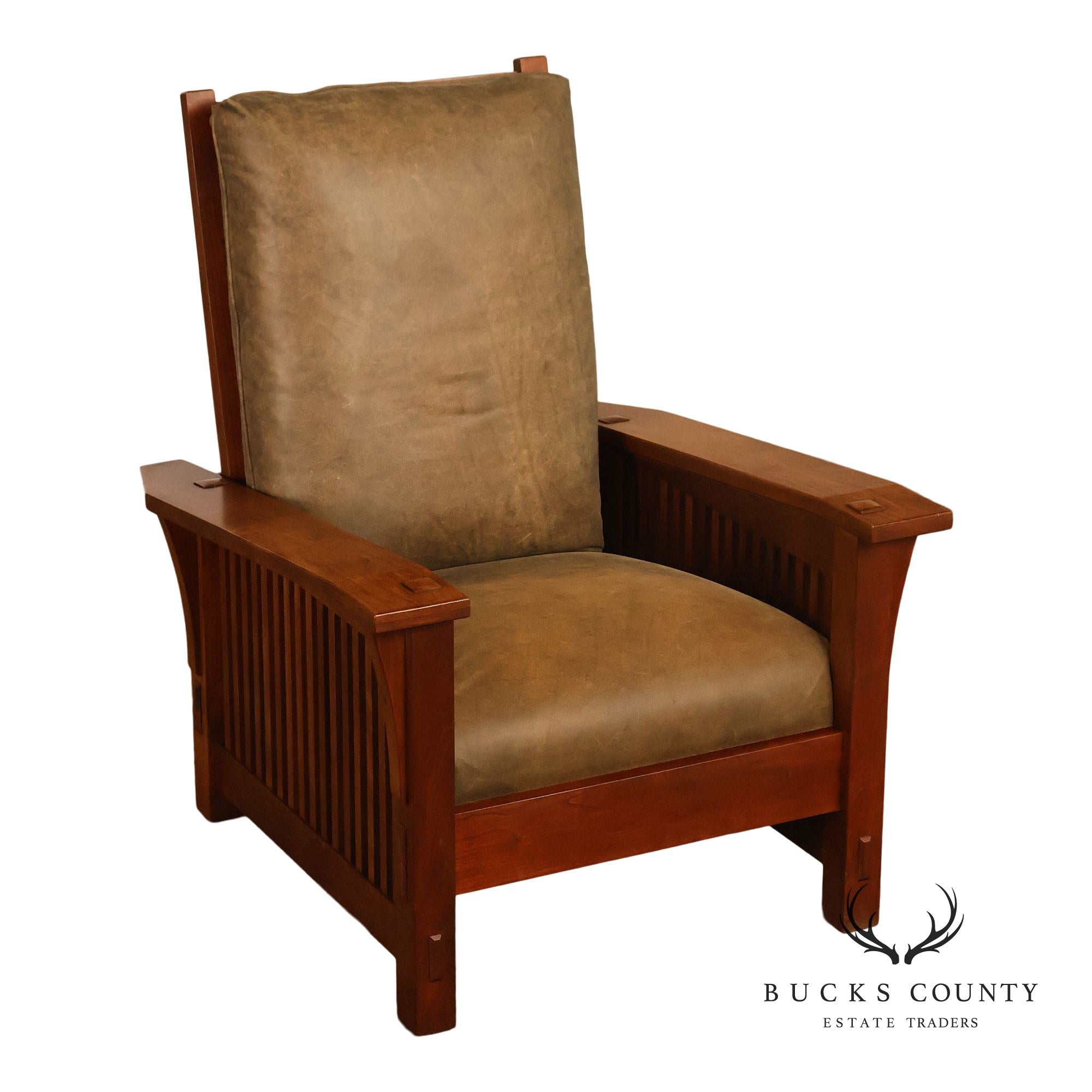 Stickley Mission Collection Cherry Spindle Morris Lounge Chair