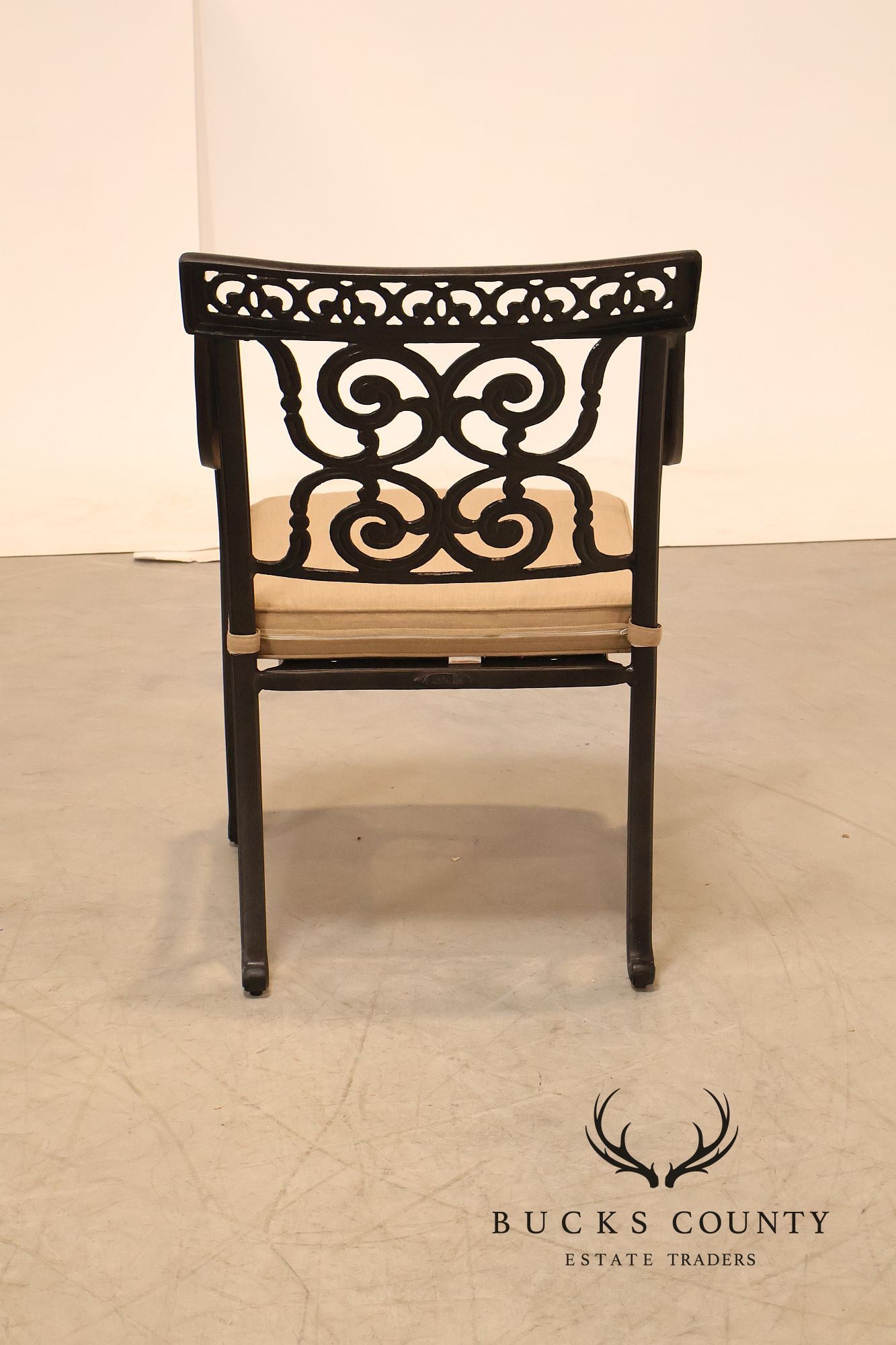 Castelle Cast Aluminum Outdoor Dining Table With Six Chairs Patio Set
