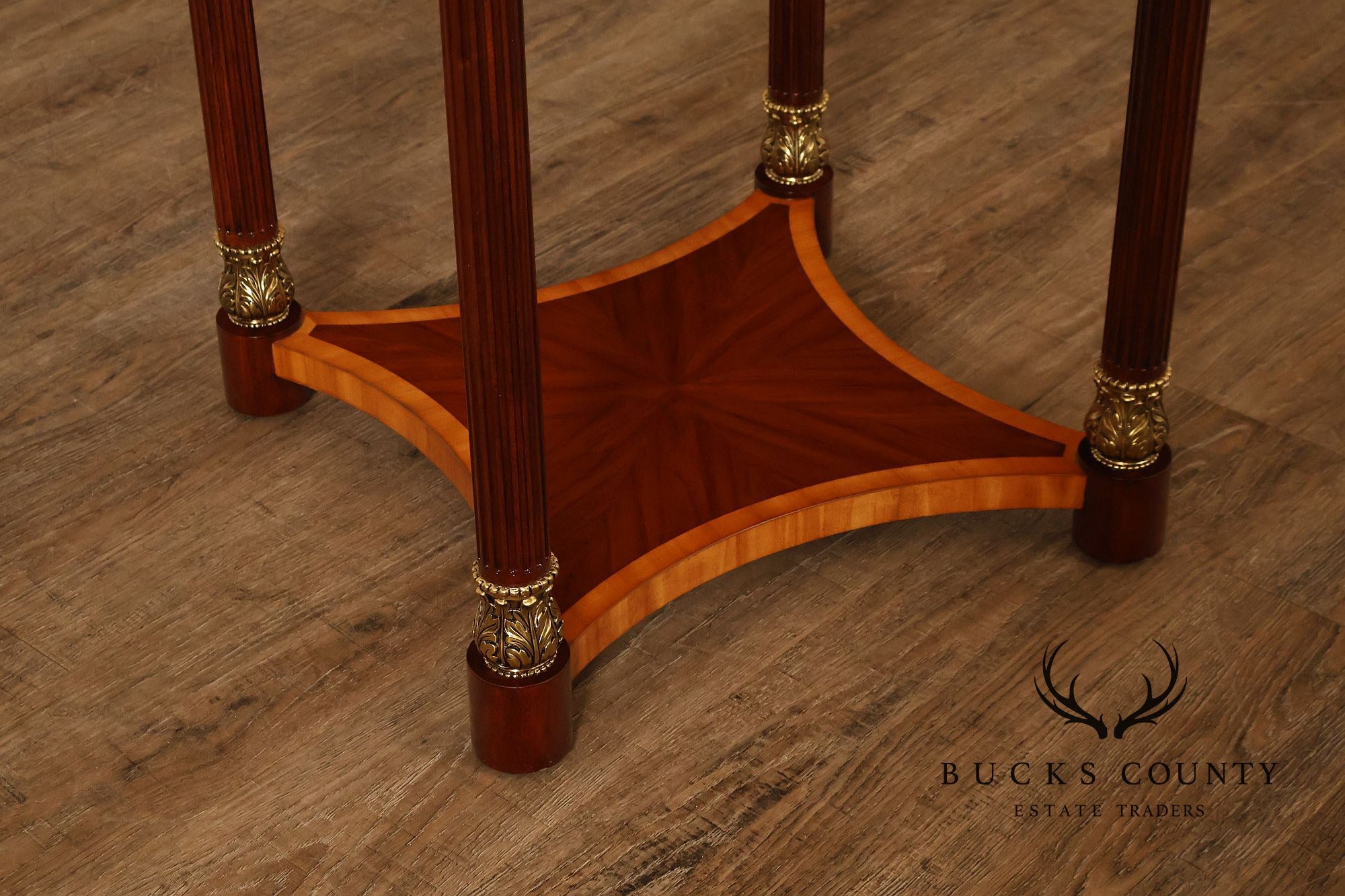 Theodore Alexander Pair of 'Paulette' Mahogany Side Tables