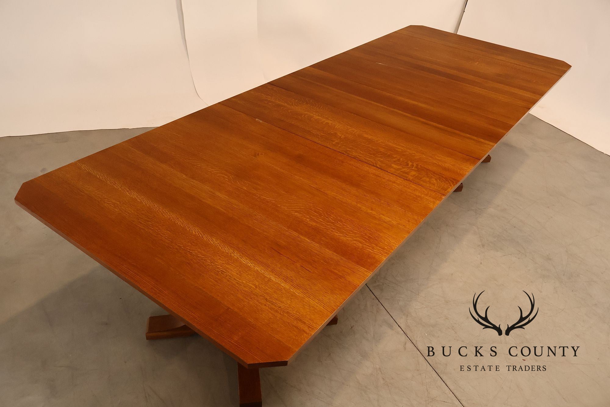 Stickley Mission Collection Oak Double Pedestal Dining Table