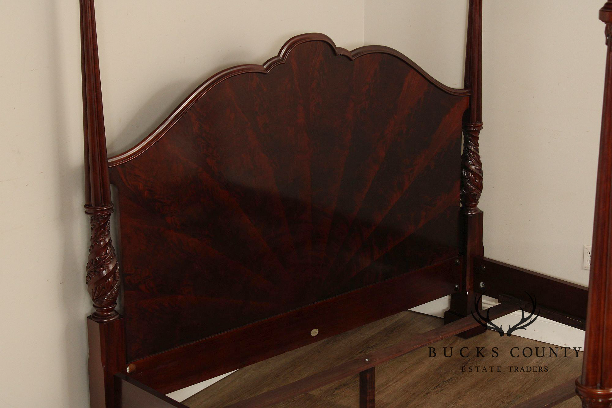 Baker Sunburst Mahogany King Size Poster Bed
