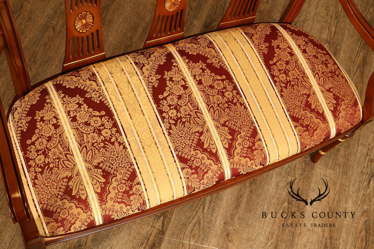 Neoclassical Style Mahogany And Gilt Upholstered Settee