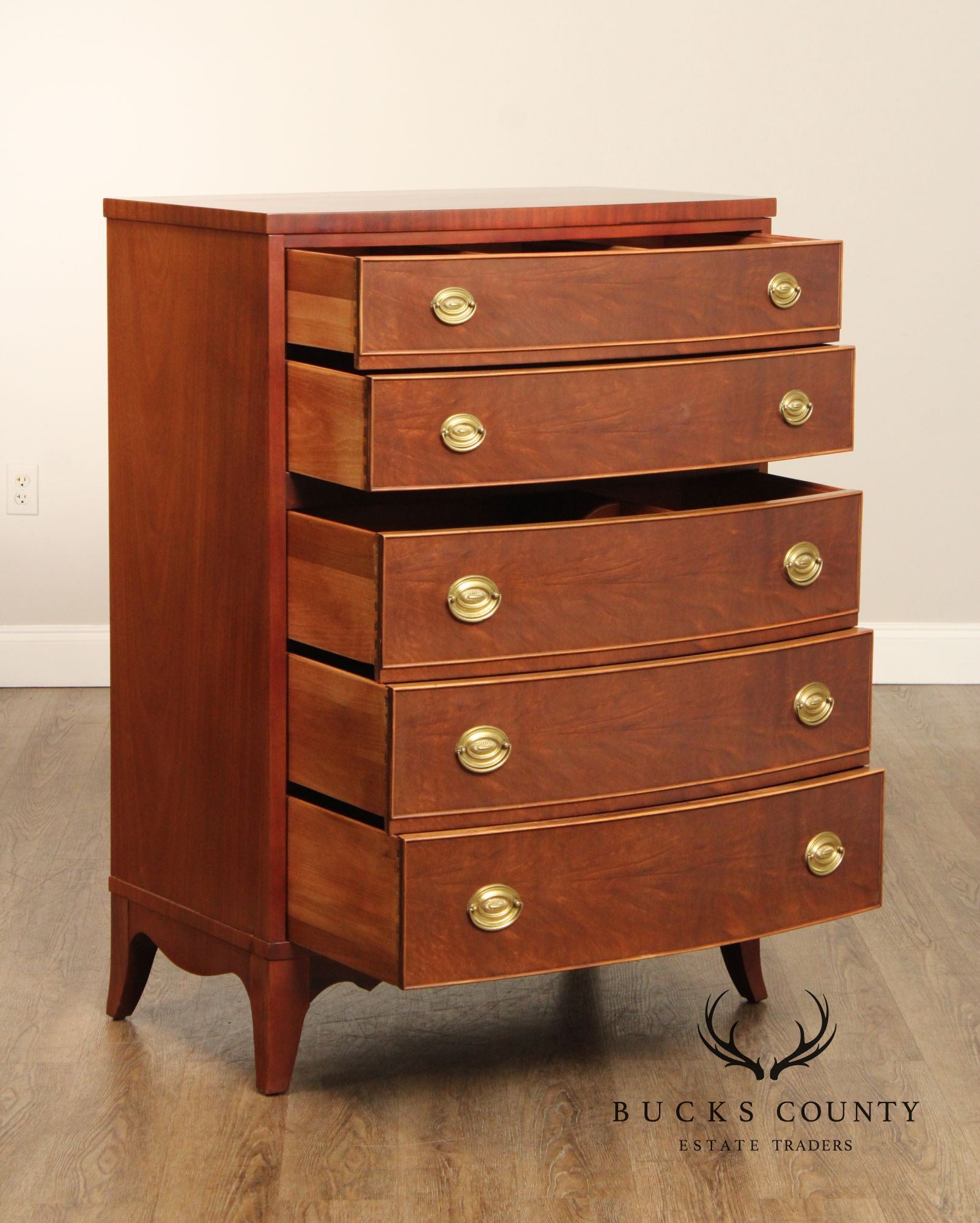 Atlas Furniture Hepplewhite Style Vintage Mahogany Tall Chest