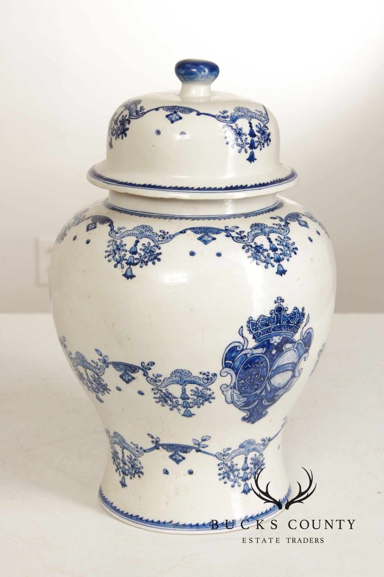 Vintage Pair of Blue and White Porcelain Ginger Jars