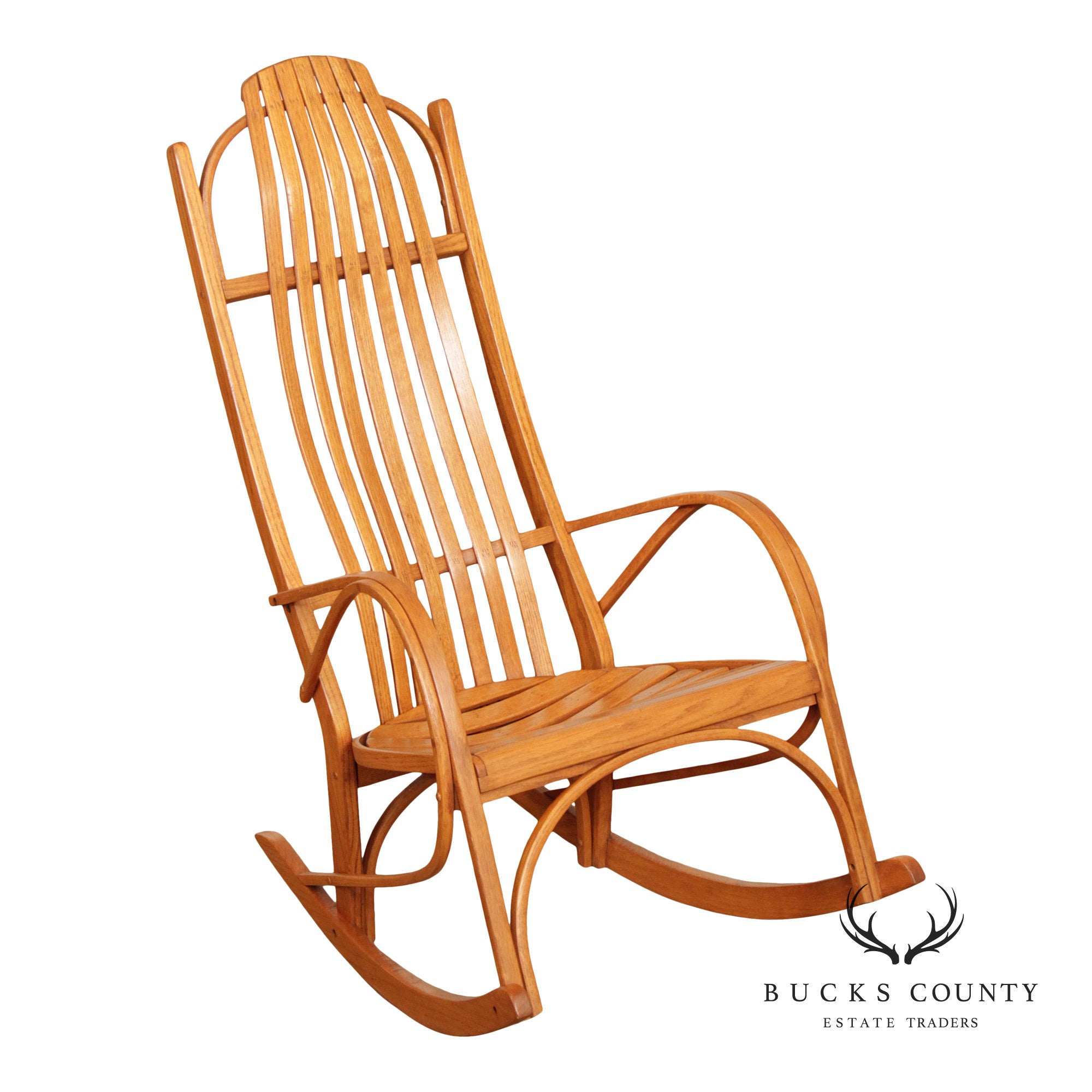 Adirondack Style Oak Bentwood Rocker