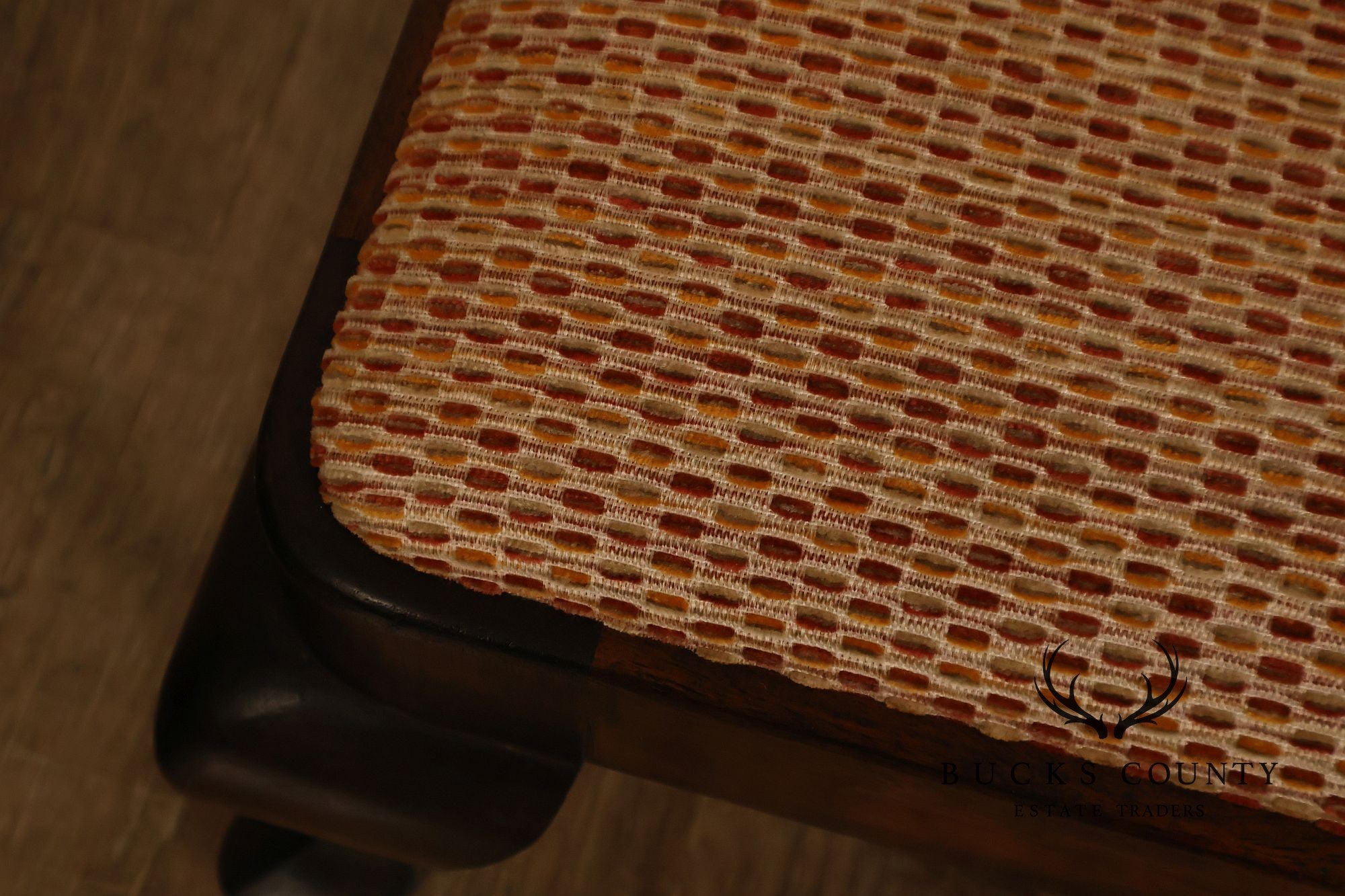 Queen Anne Style Vintage Mahogany Six Leg Footstool