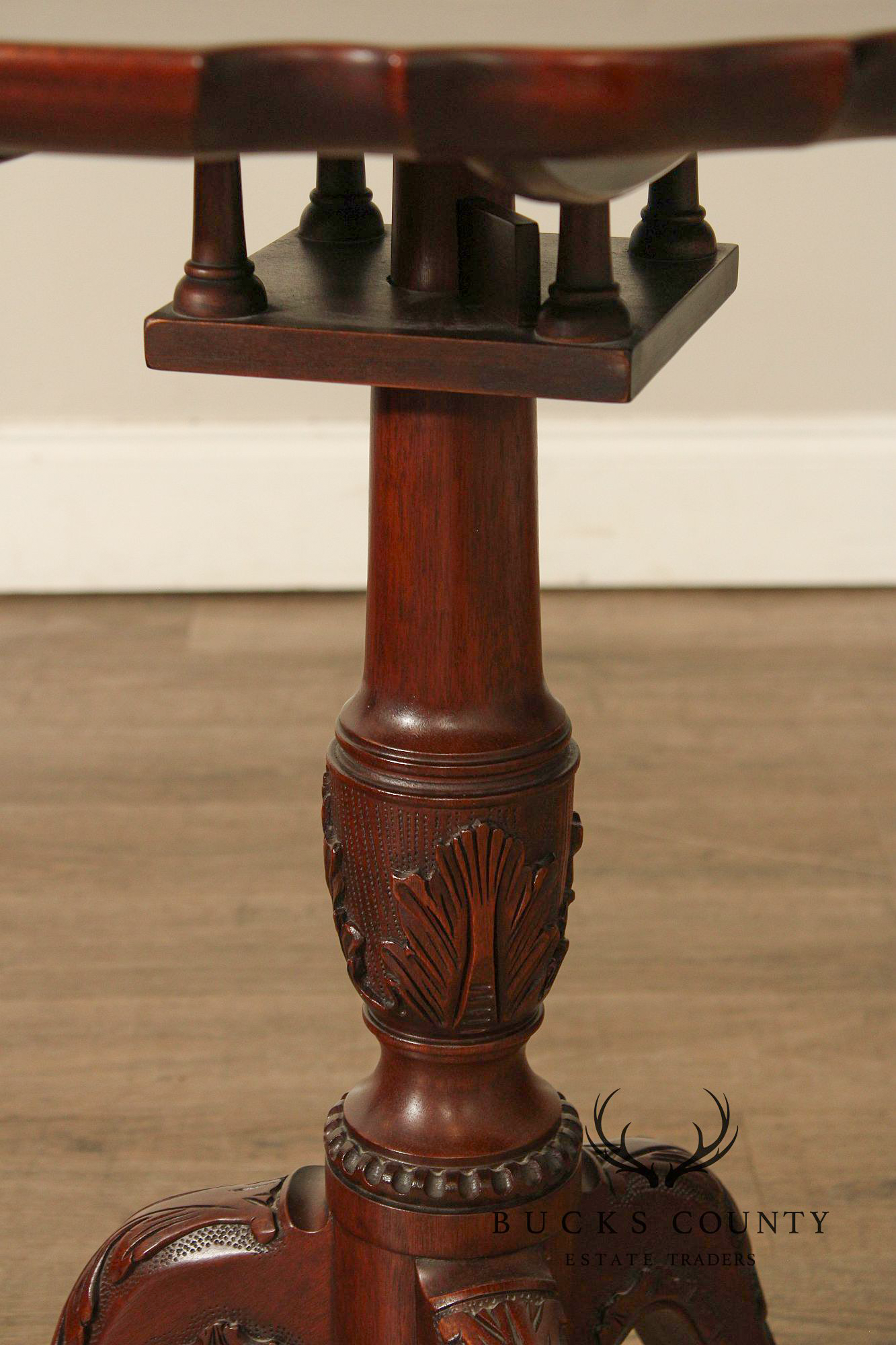 Henkel Harris Chippendale Style Mahogany Tilt Top Tea Table