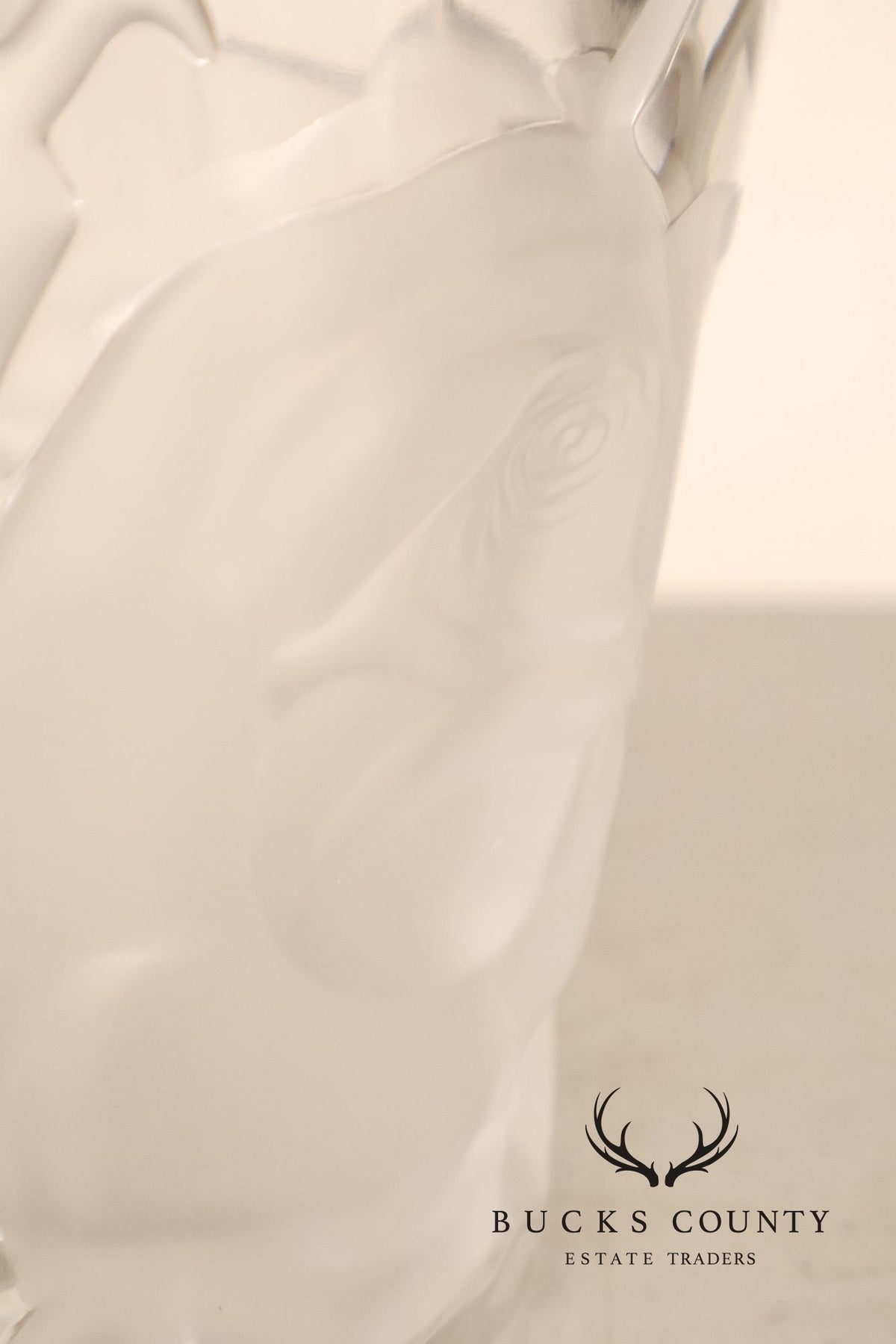 Lalique 'Ispahan' Rose Pattern Glass Vase