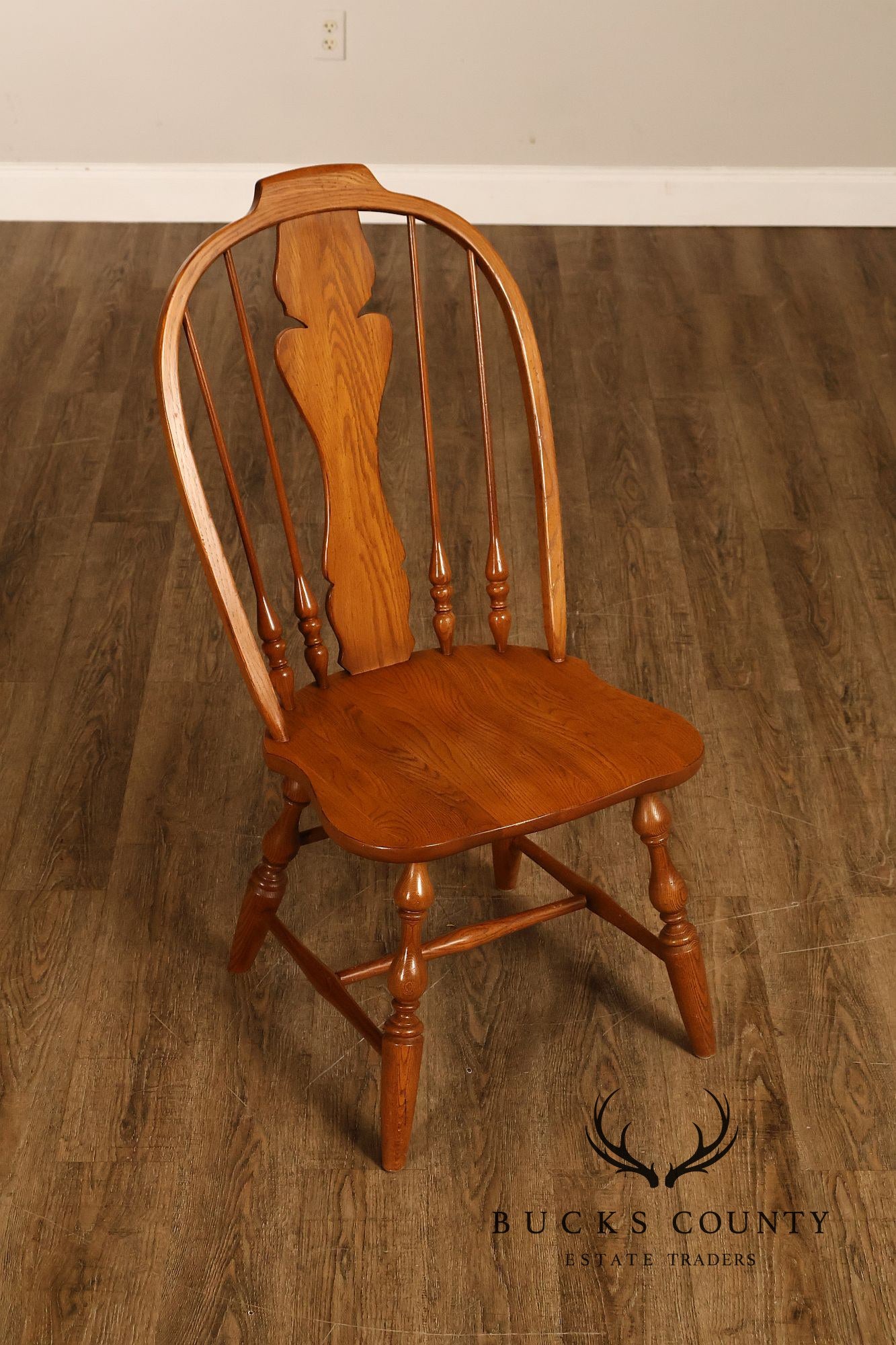 Virginia House Set of Four Oak Windsor Dining Chairs