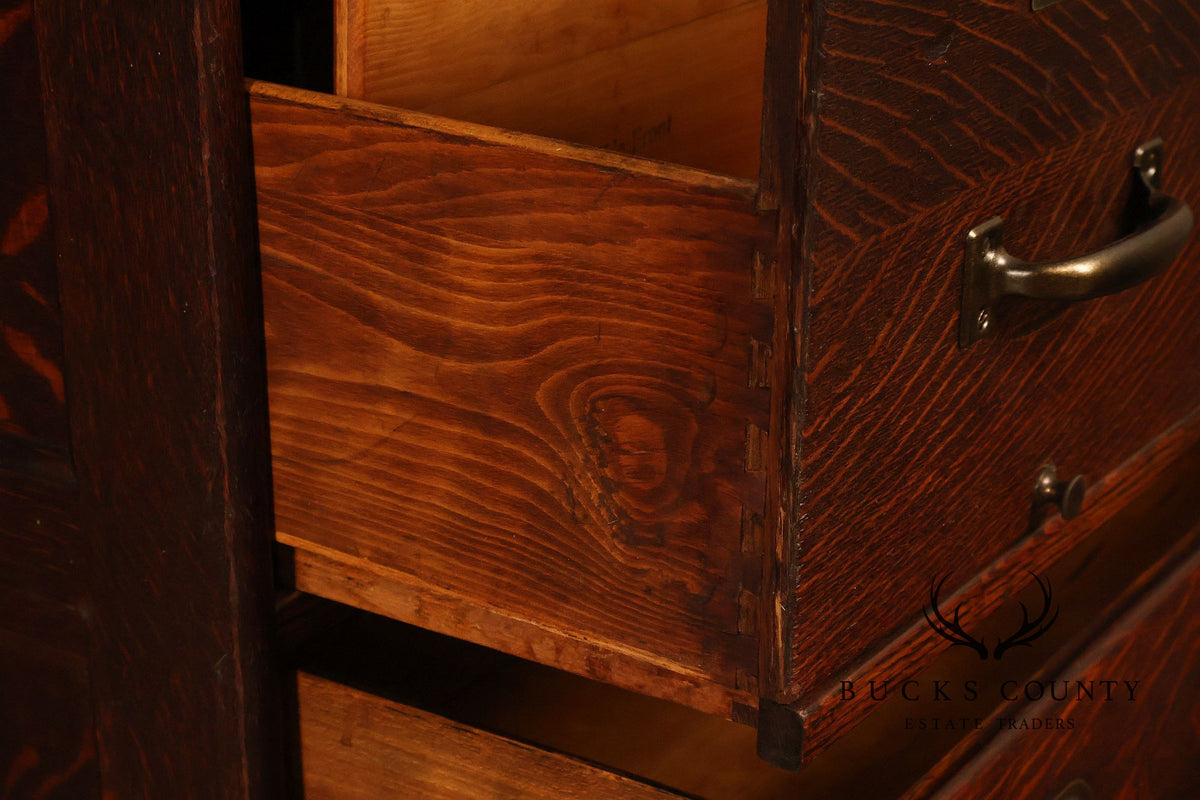 Antique Early 1900s Macey Oak Multi-Drawer Stacking Filing Cabinet