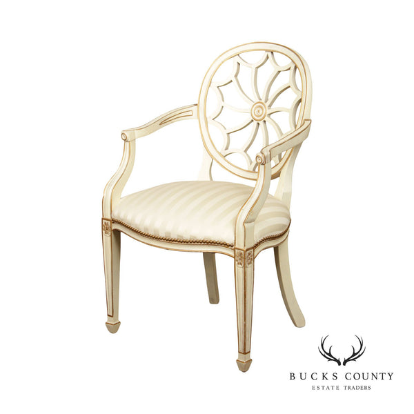 Hickory Chair Hepplewhite Style Partial Gilt Armchair