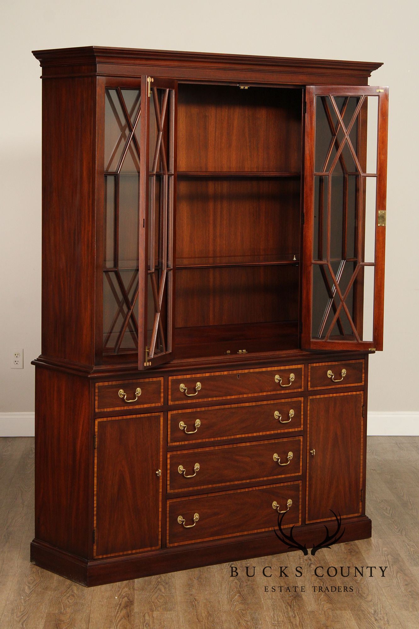 Henkel Harris Georgian Style Mahogany China Cabinet