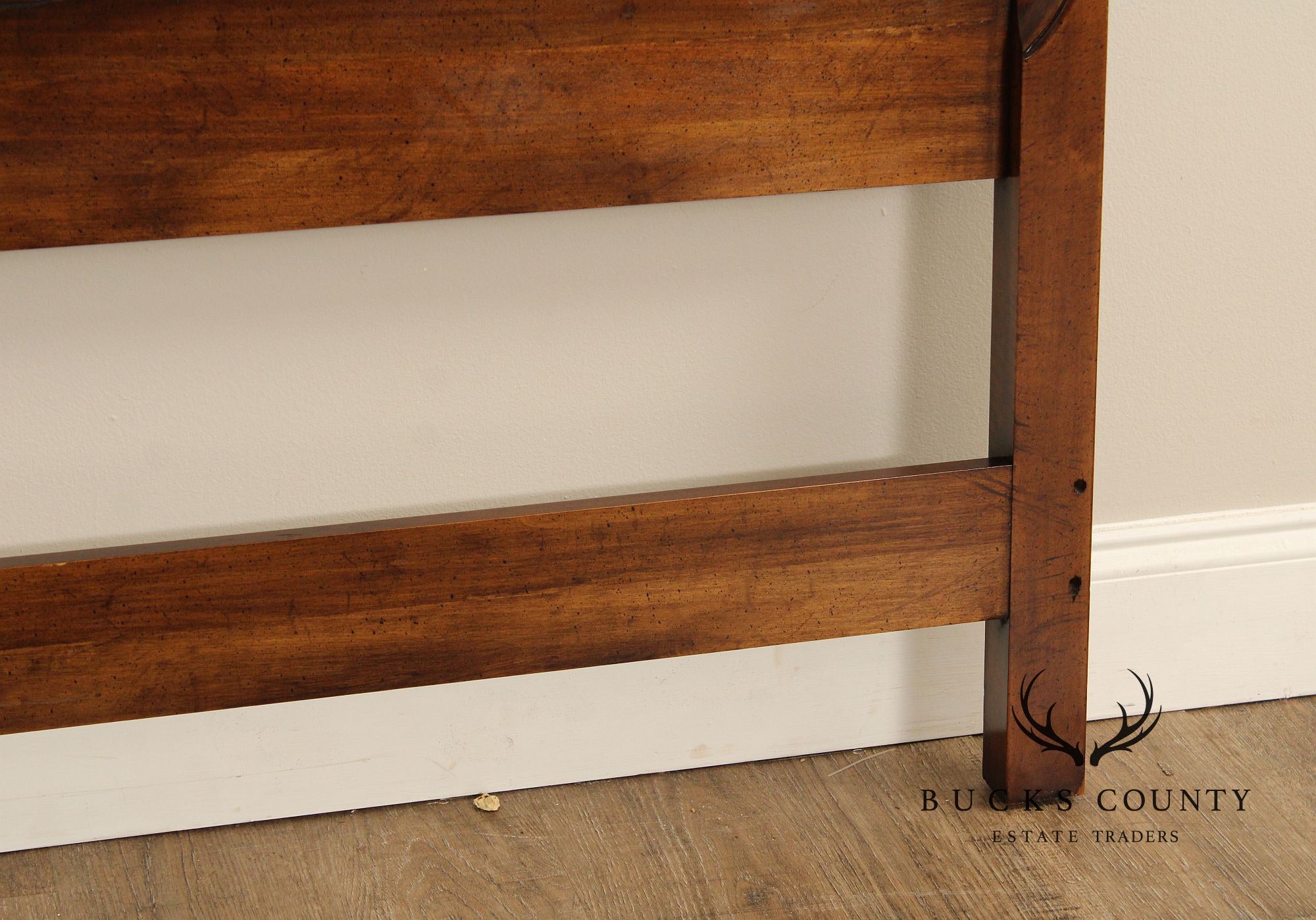 French Provincial Style Vintage Walnut King Headboard By White Furniture Co.