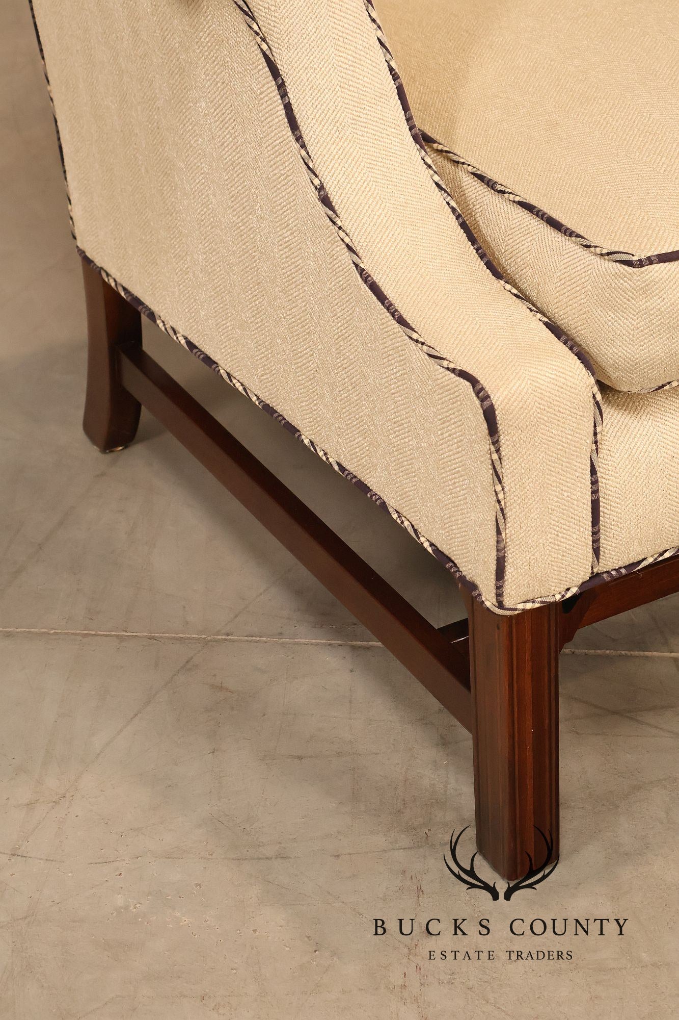 Ethan Allen Vintage Chippendale Style Upholstered Sofa