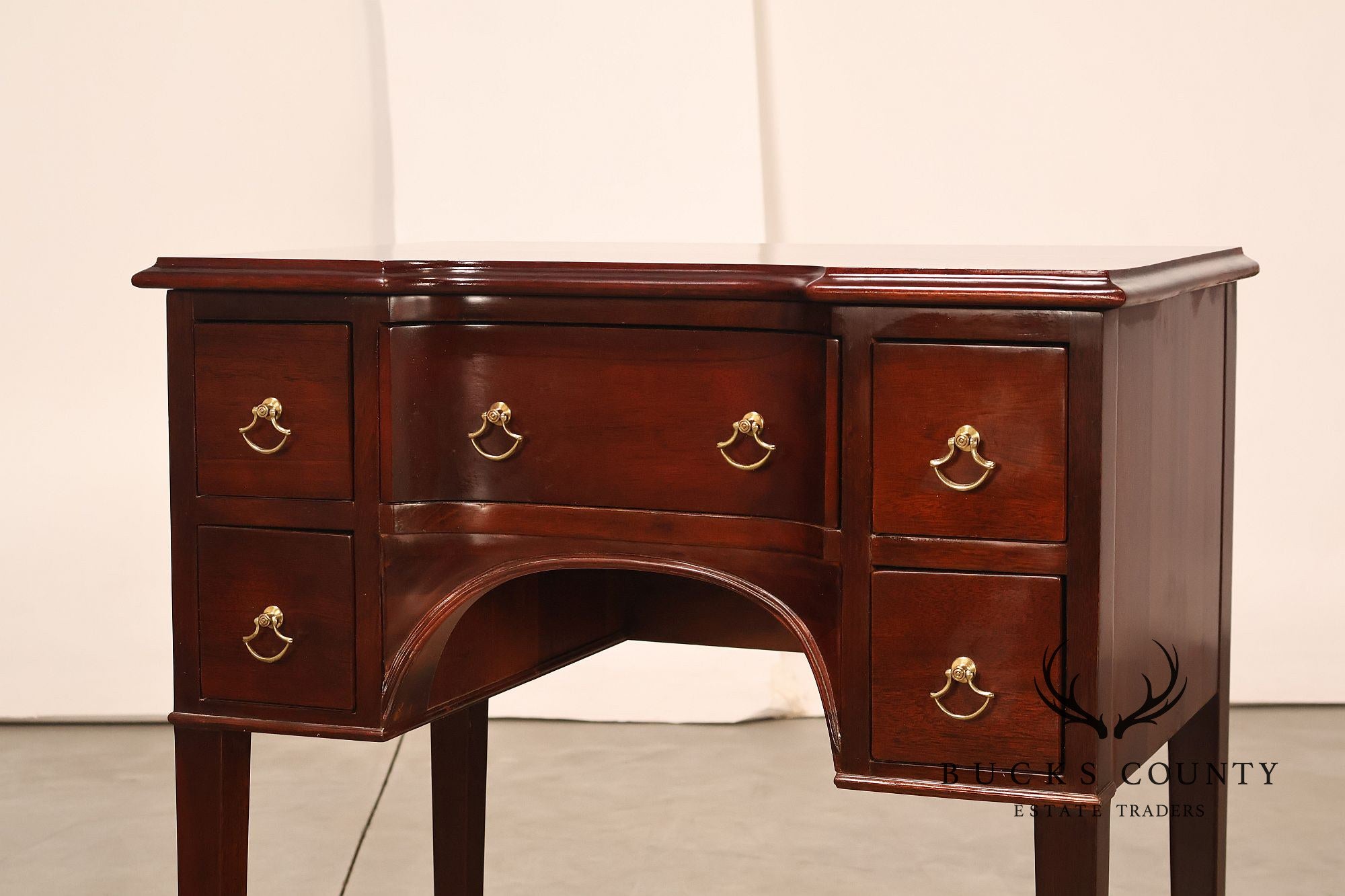 Wellington Hall Mahogany Federal Style Kneehole Console