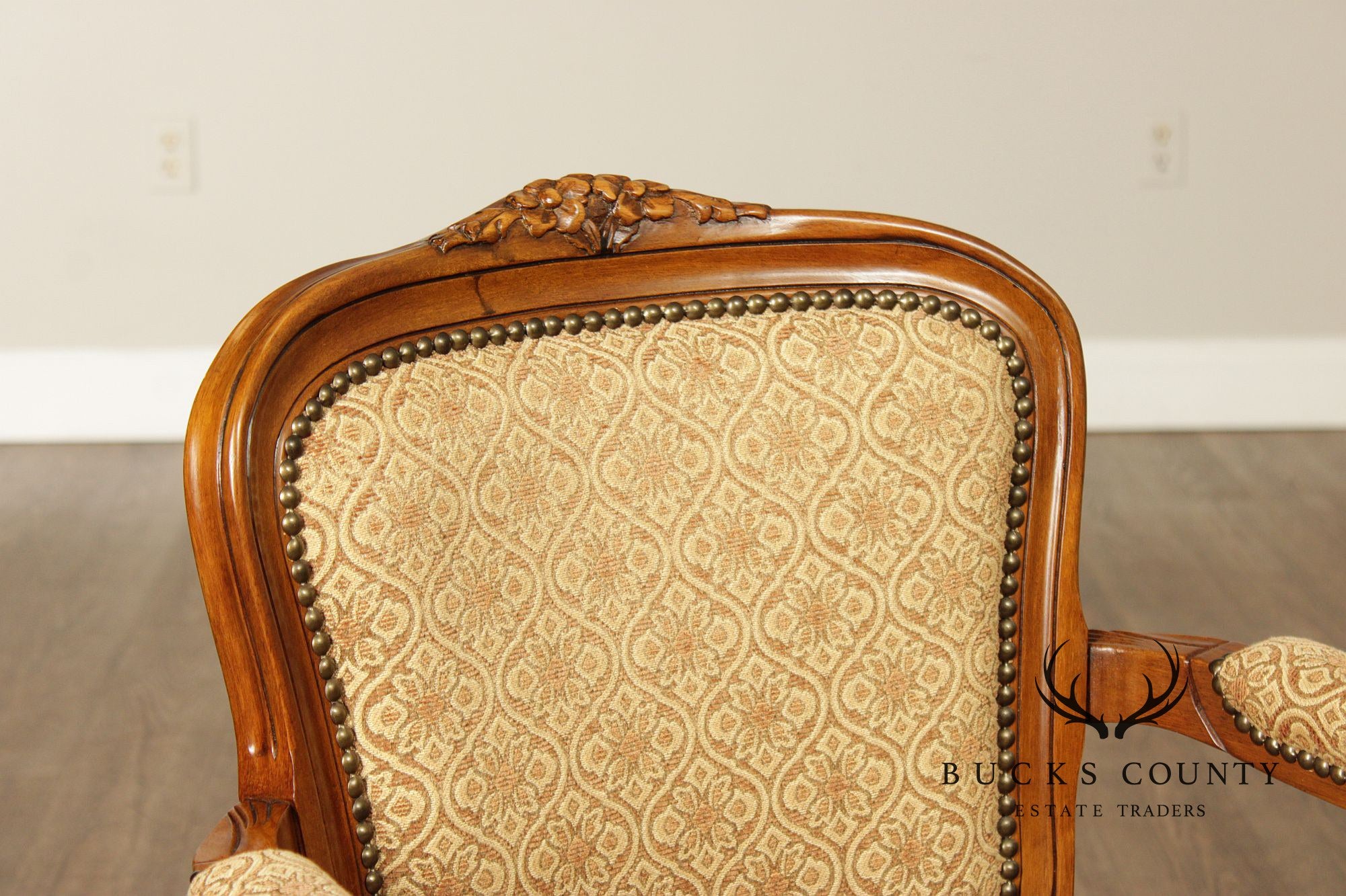 French Louis XV Style Pair of Fauteuil Armchairs