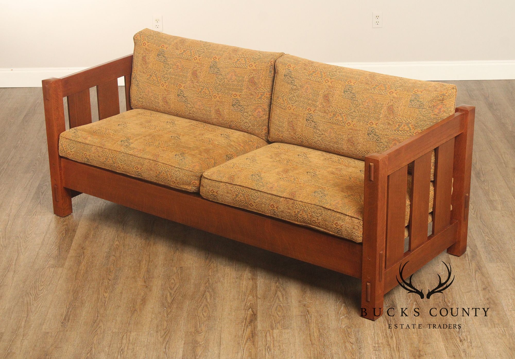 Stickley Mission Collection Oak Settle Sofa