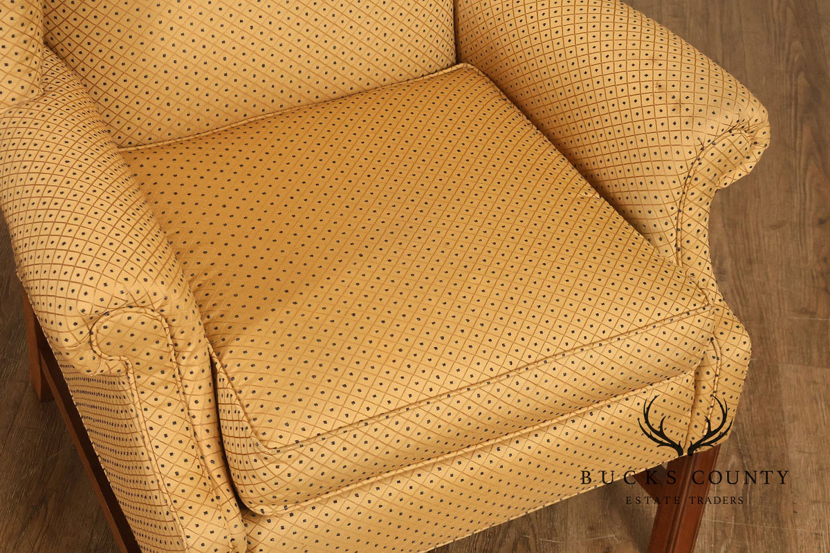 Ethan Allen Traditional Upholstered Wingback Armchair