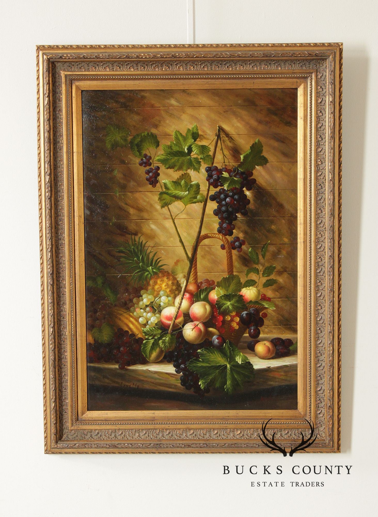 Fruit Still-Life Oil Painting, Signed