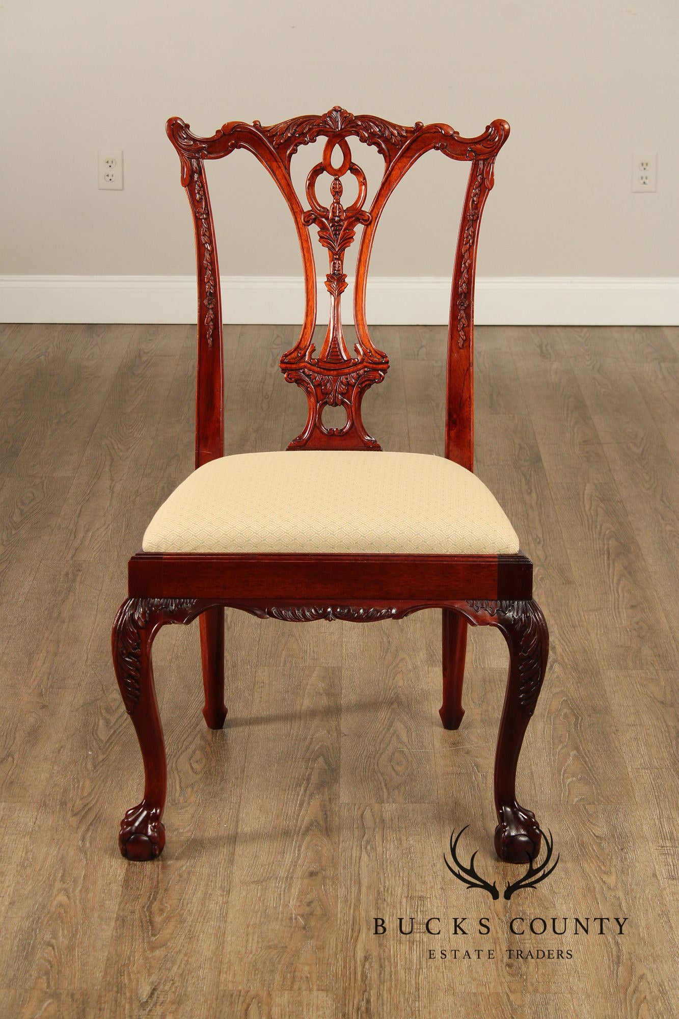 Chippendale Style Set Of Ten Carved Mahogany Dining Chairs