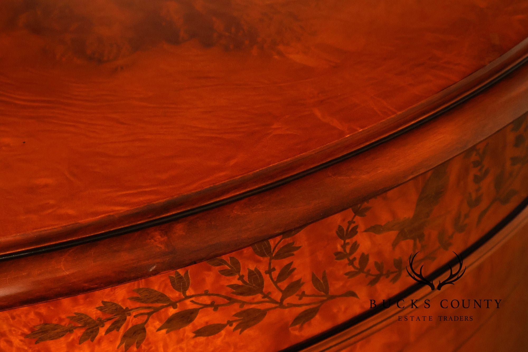 Rho Mobili D'Epoca Neoclassical Burl Wood Marquetry Inlaid Sideboard