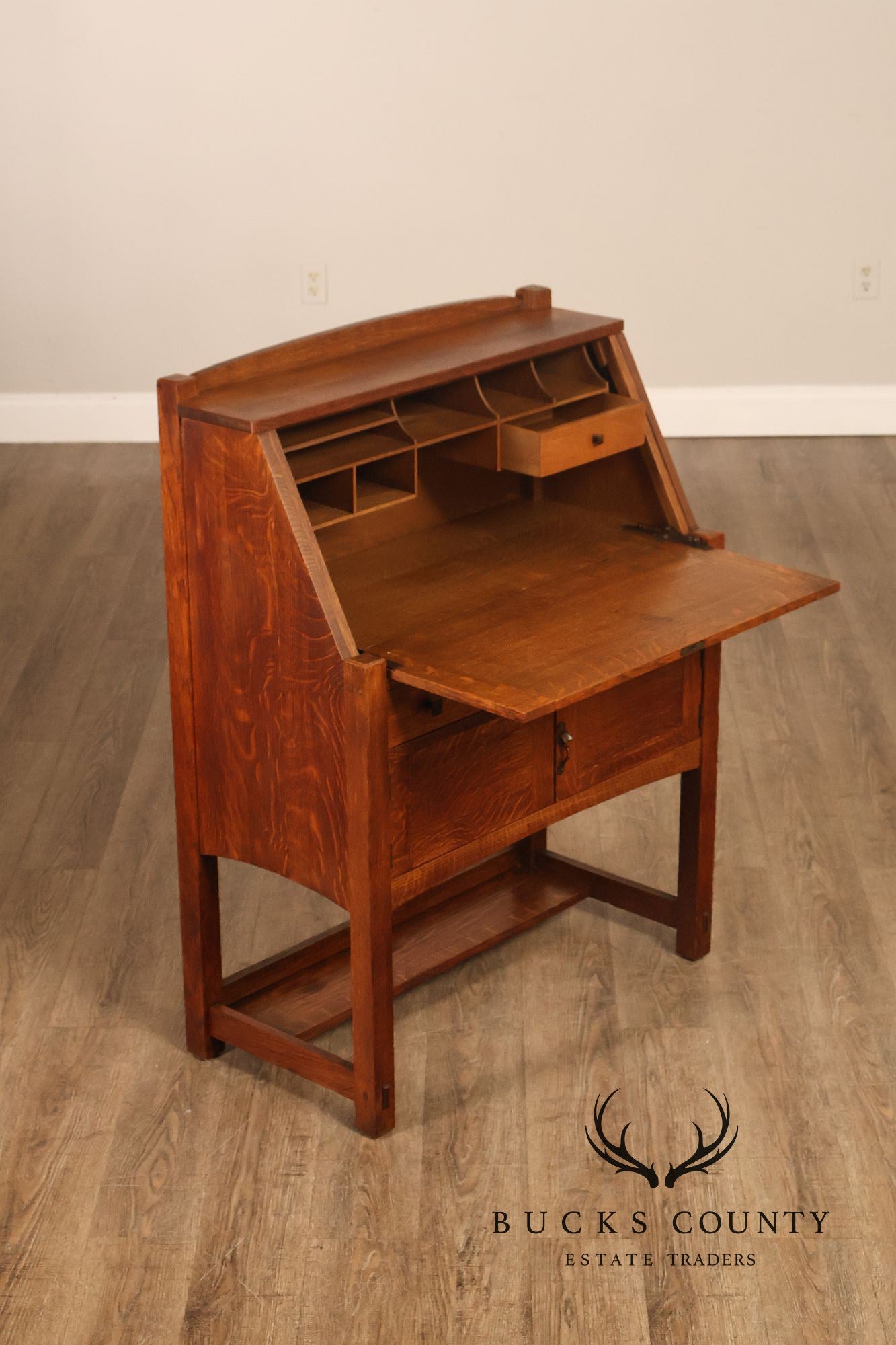 Limbert Arts And Crafts Antique Oak Slant Drop Front Writing Desk