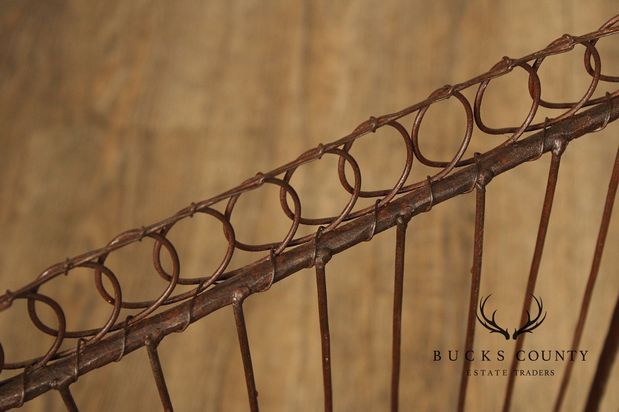 Vintage Wrought Iron Umbrella Stand with Red Liner