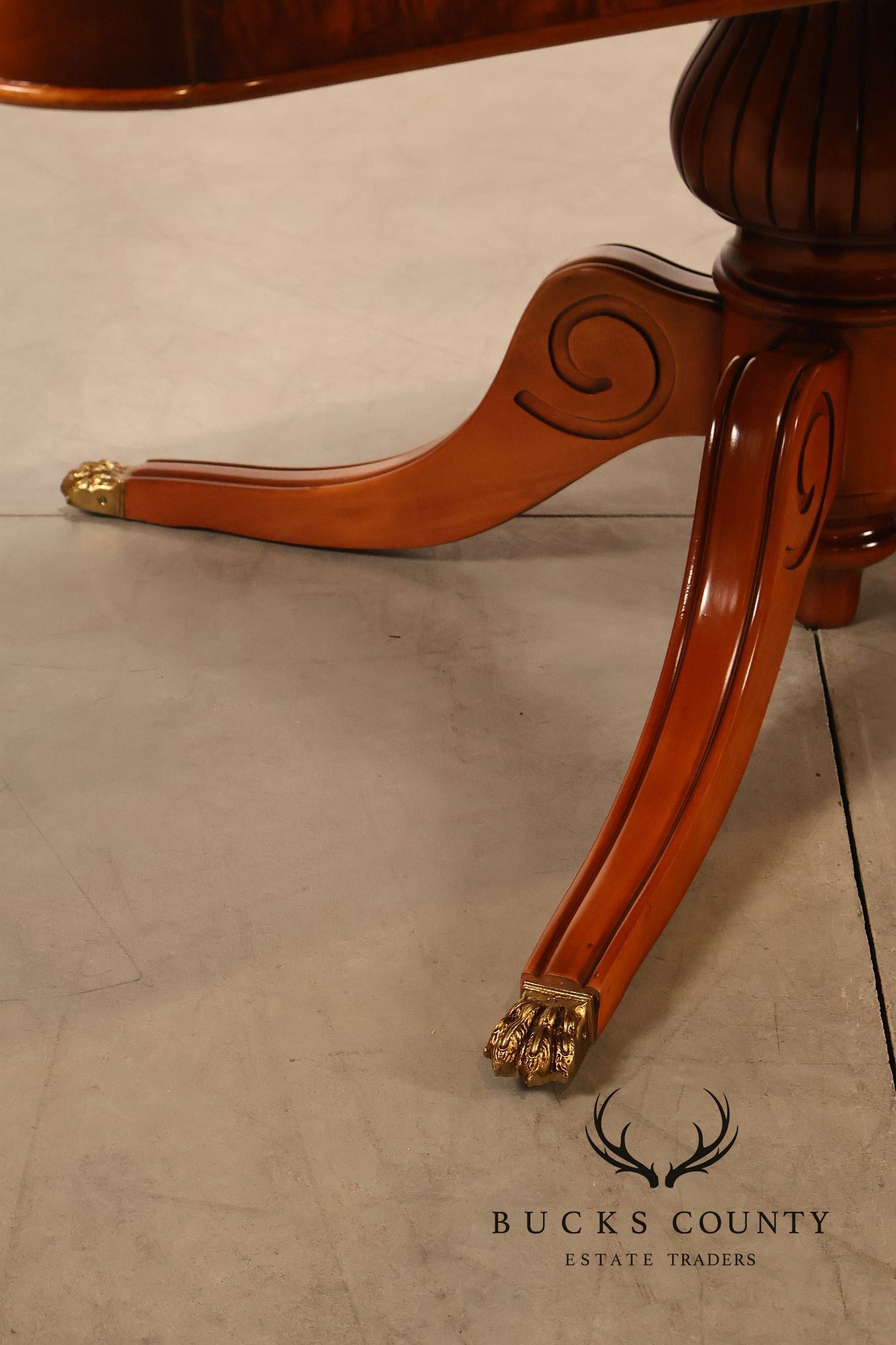 Exceptional Italian Burlwood Inlaid Double Pedestal Extendable Dining Table