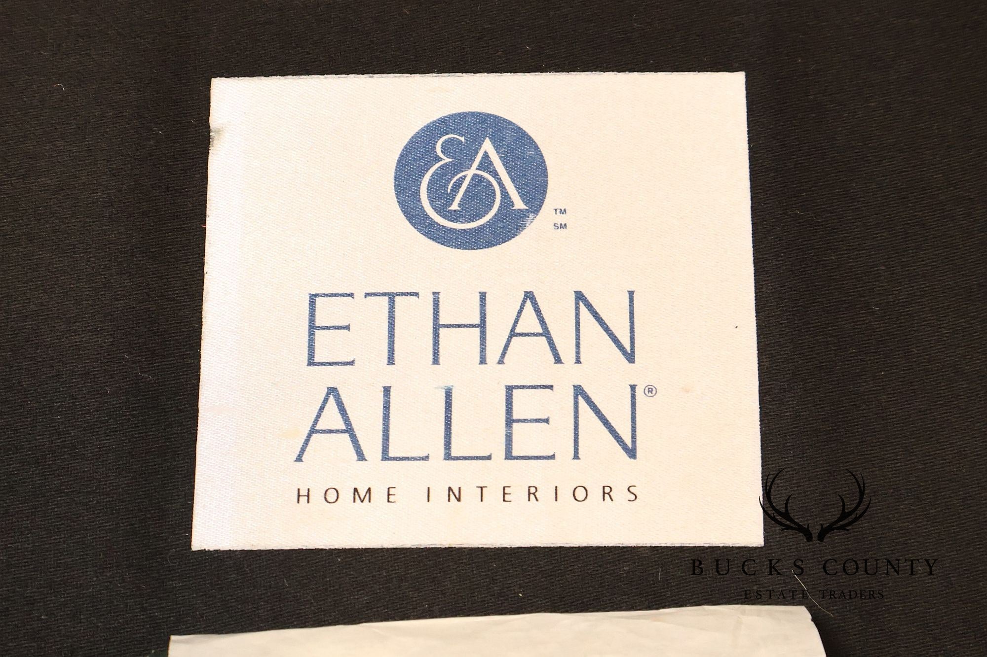 Ethan Allen Green Leather Sofa