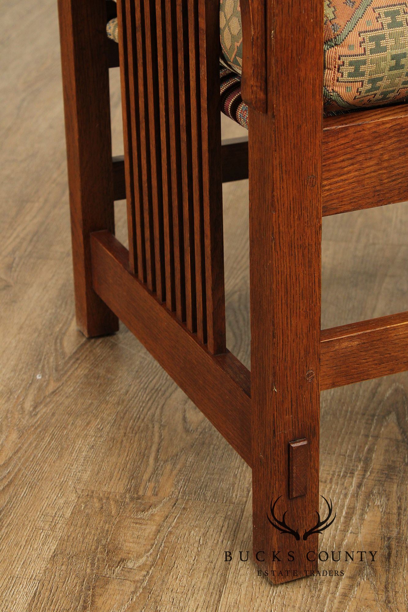 Stickley Mission Collection Oak Spindle Armchair