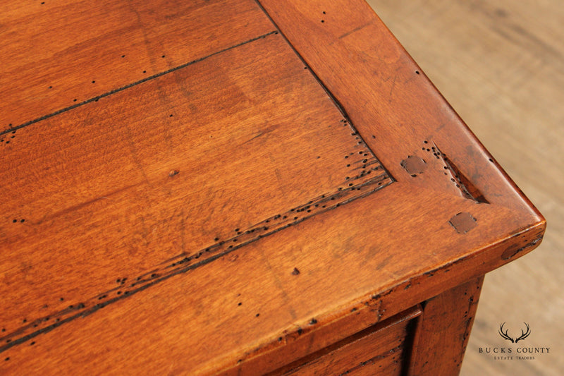 Rustic Distressed Finish Multi-Drawer Coffee Table