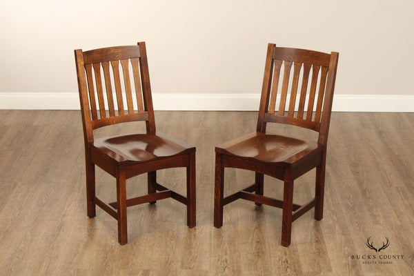 Stickley Mission Collection Pair of Oak Cottage Chairs