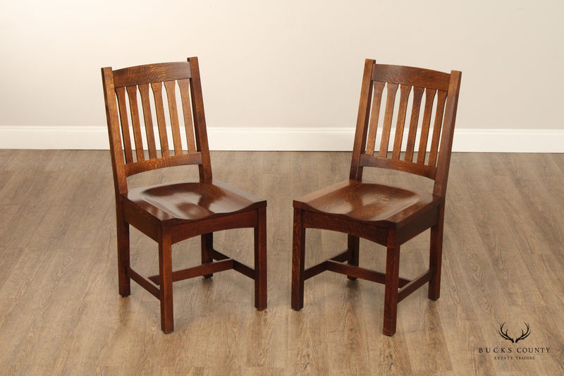 Stickley Mission Collection Pair of Oak Cottage Chairs