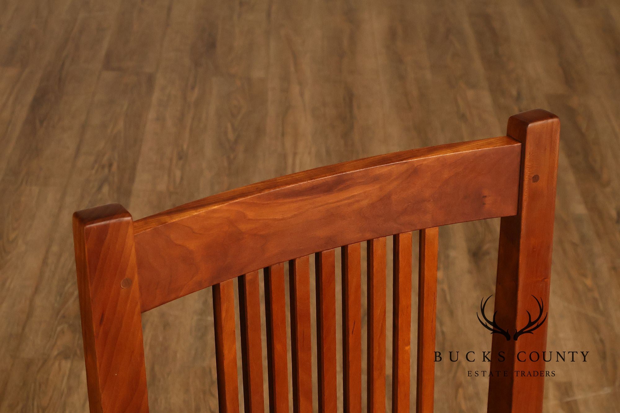 Stickley Mission Collection Cherry Upholstered Counter Height Pair of Stools