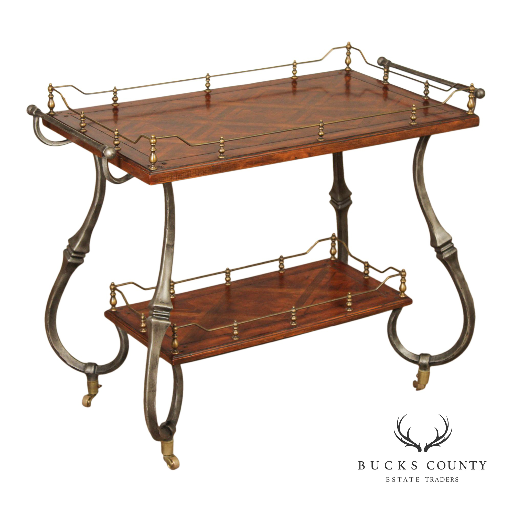 Artistica Italian Style Two-Tier Rolling Bar Cart