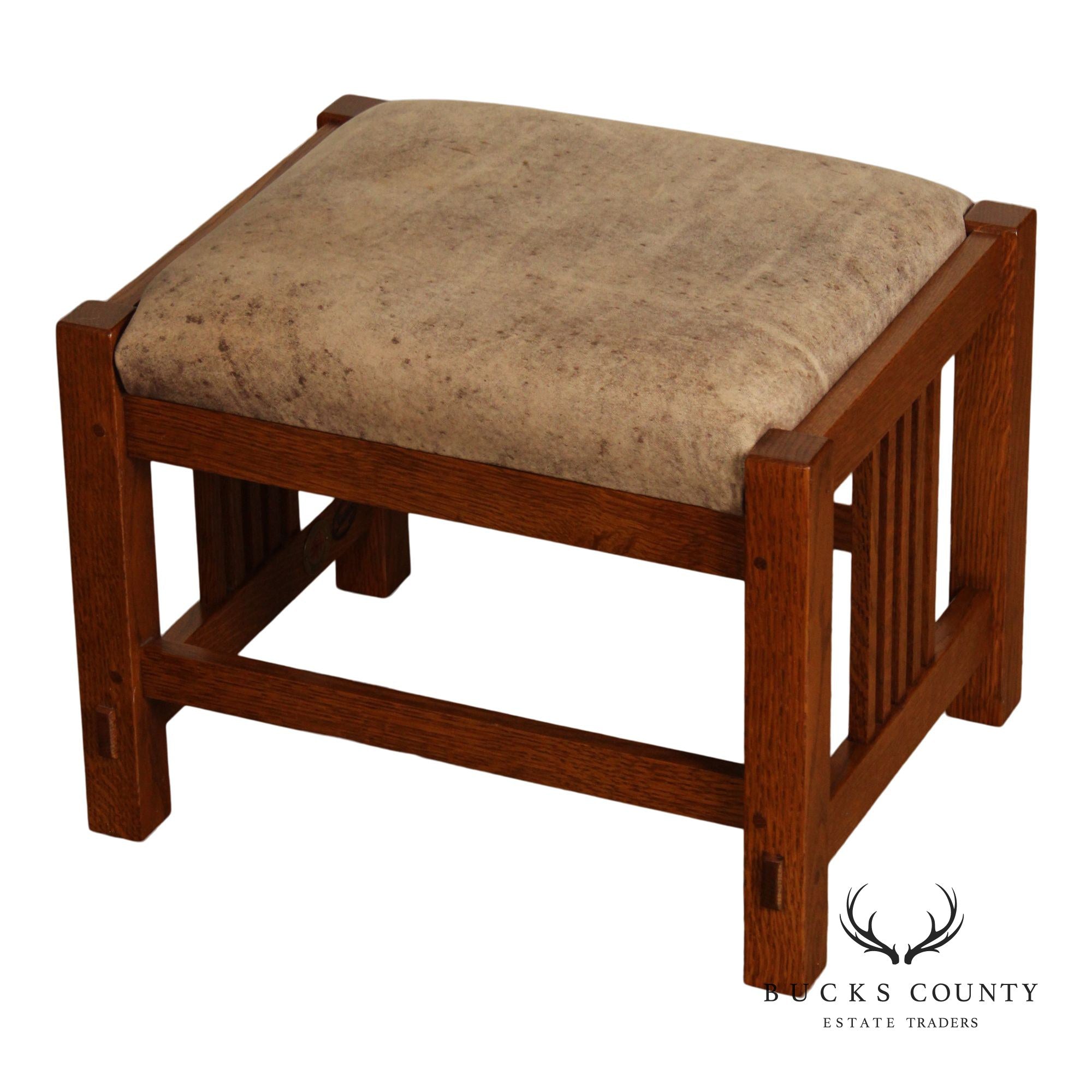 Stickley Mission Collection Oak and Leather Footstool