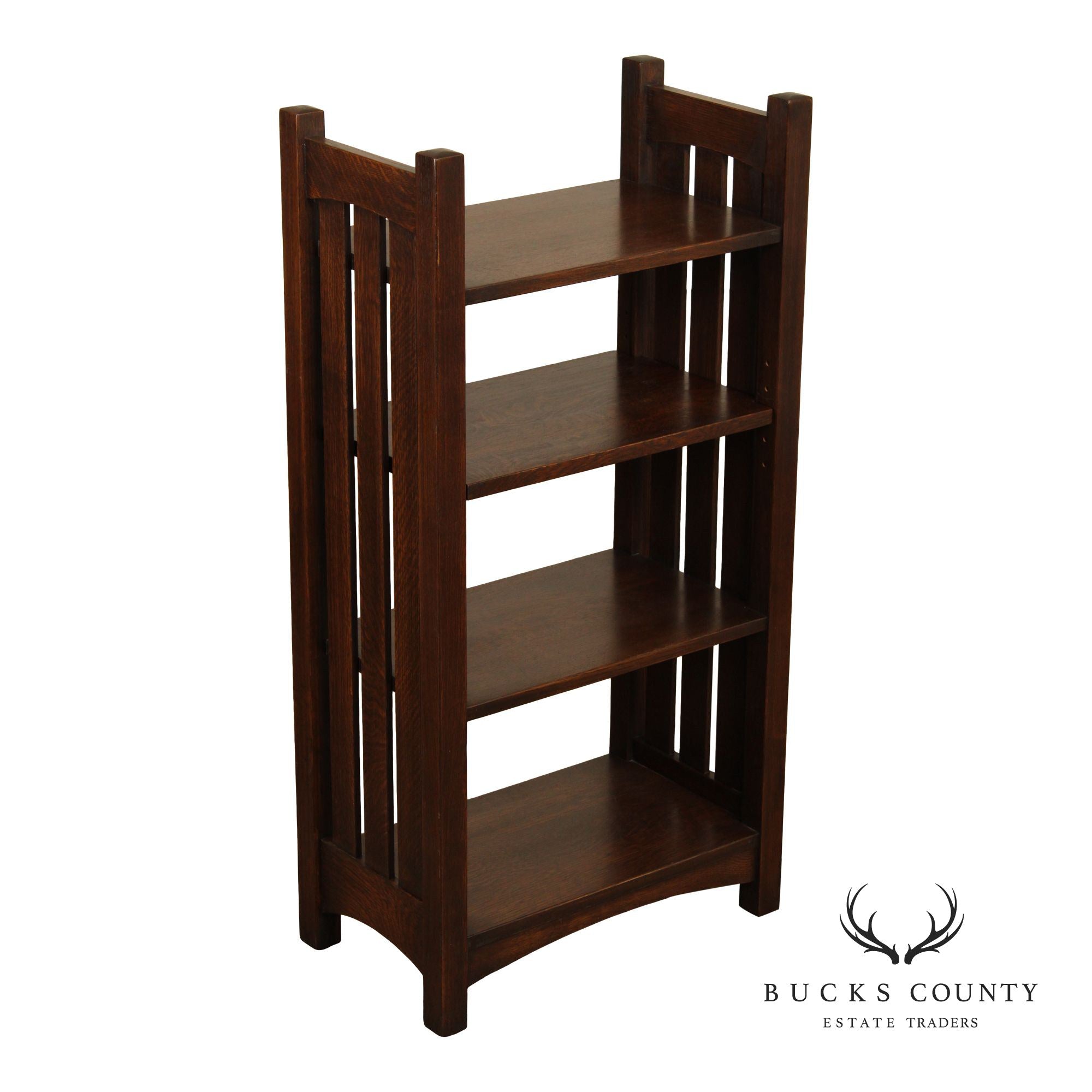 Stickley Mission Collection Oak Slatted Bookcase Magazine Stand