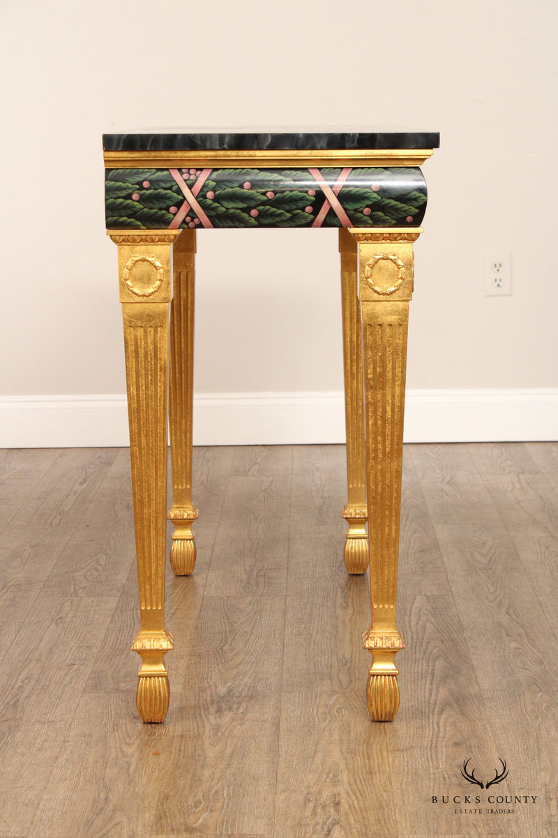 Karges Neoclassical Style Gold Painted Sofa Table