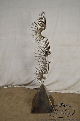 Curtis Jere Large Chromed Metal Birds in Flight Sculpture (B)