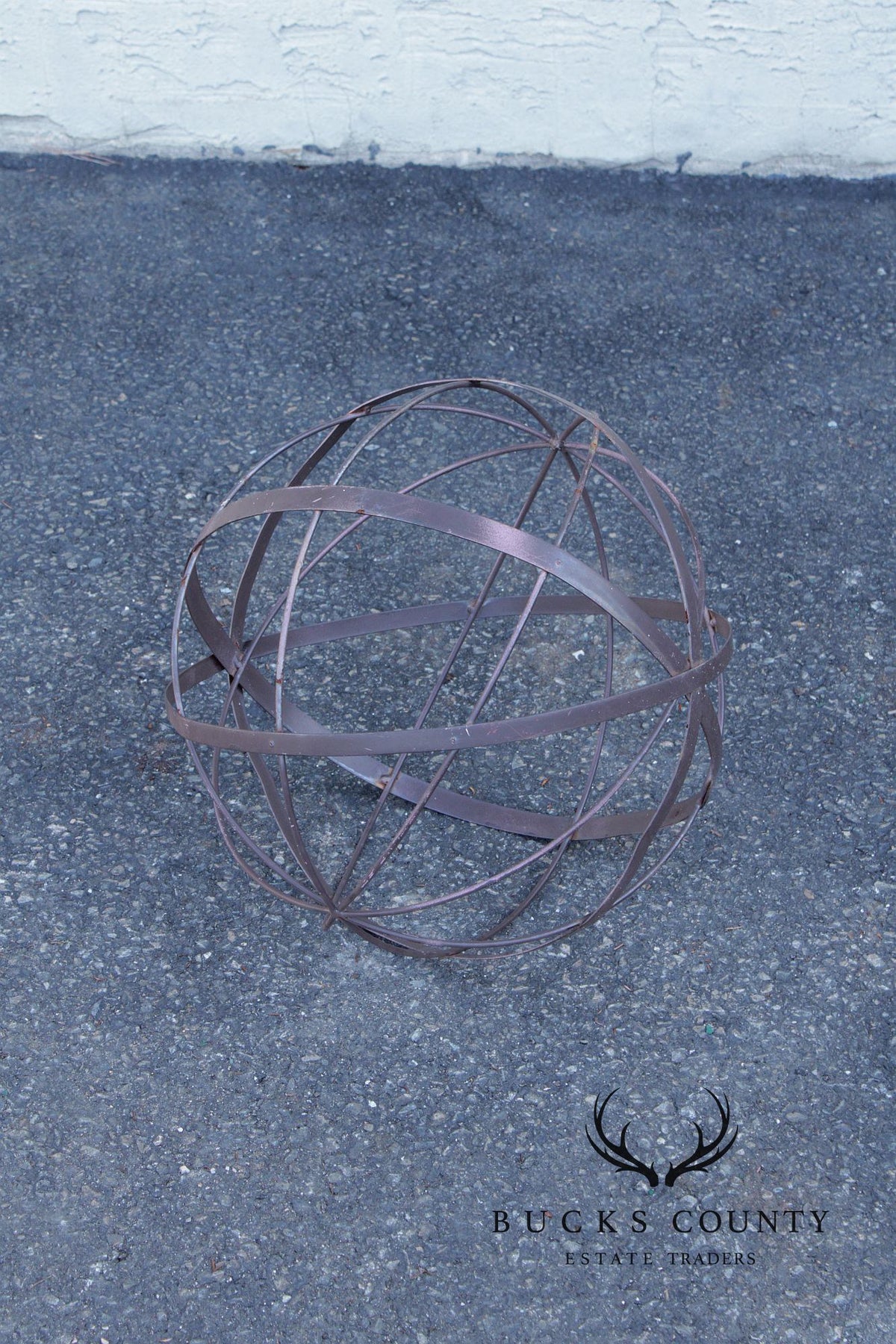 Pair of Steel Outdoor Garden Armillary Spheres